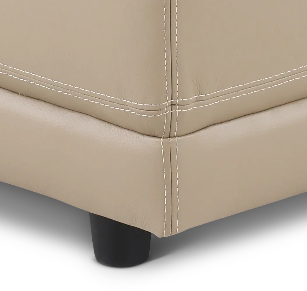 Nexus Cappuccino Brown Leather Ottoman-5
