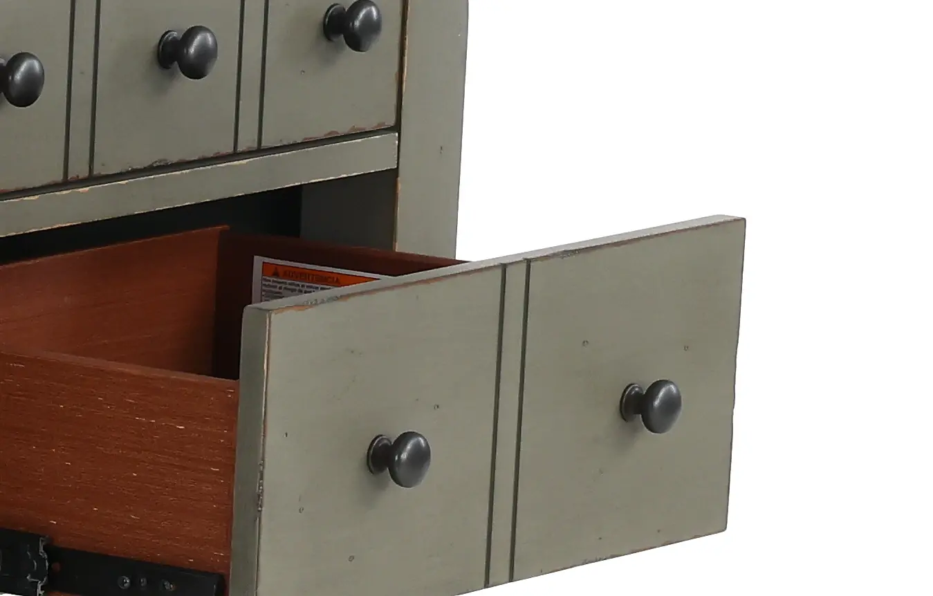 Country Living Oak and Moss Green Kitchen Island-8