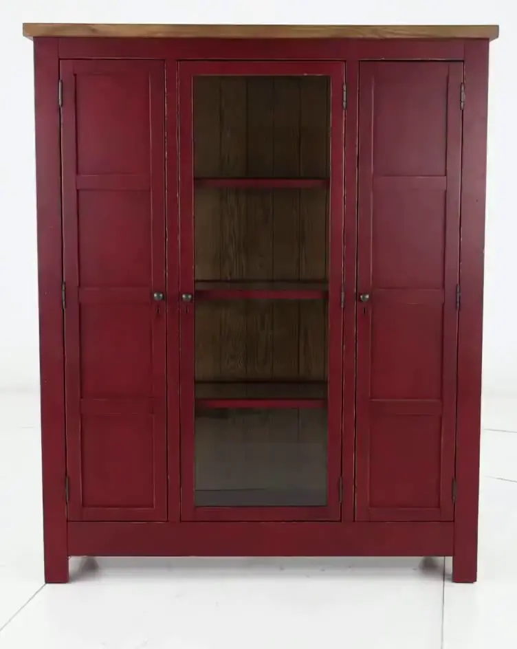 Country Living Red Pie Safe Cabinet-10