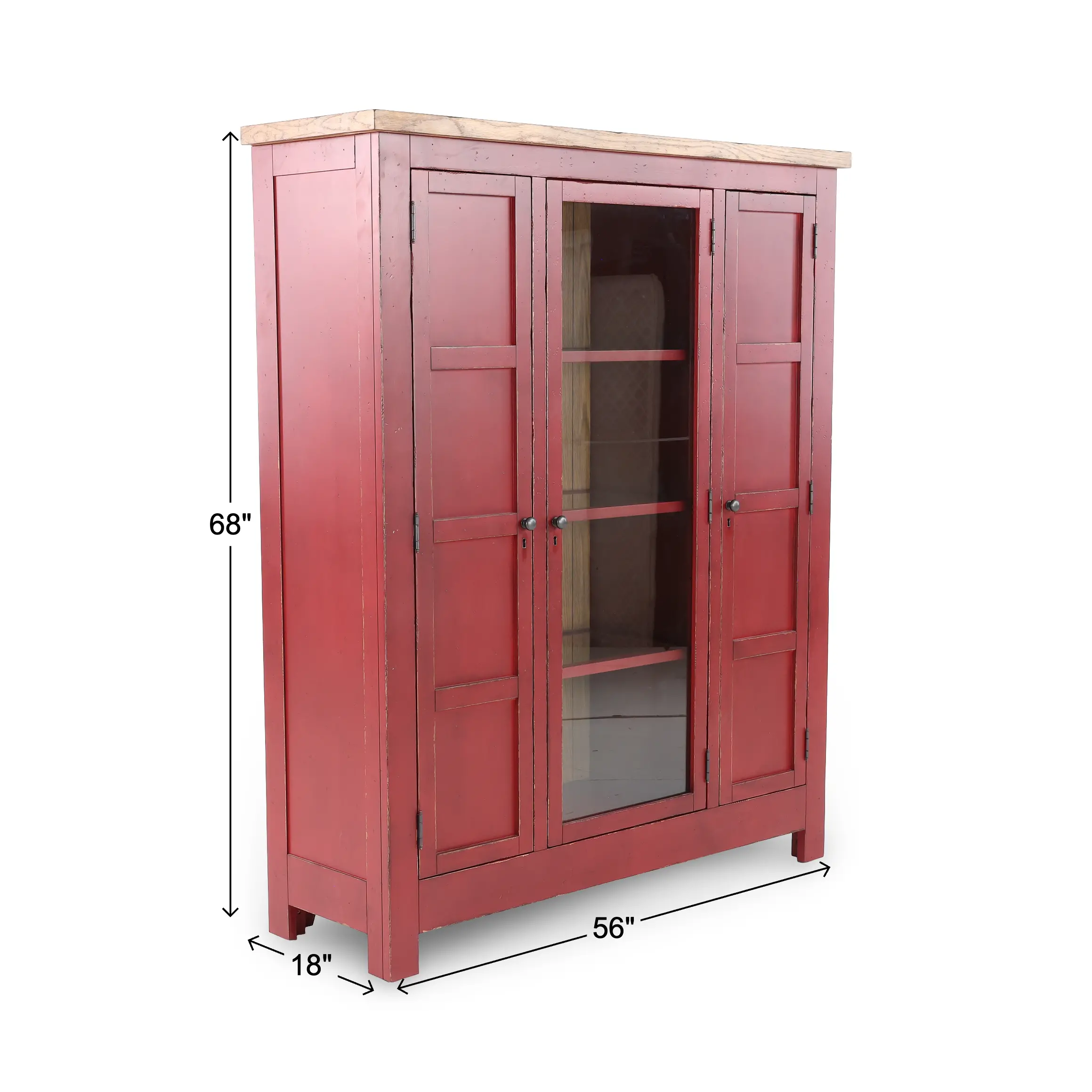 Country Living Red Pie Safe Cabinet-3