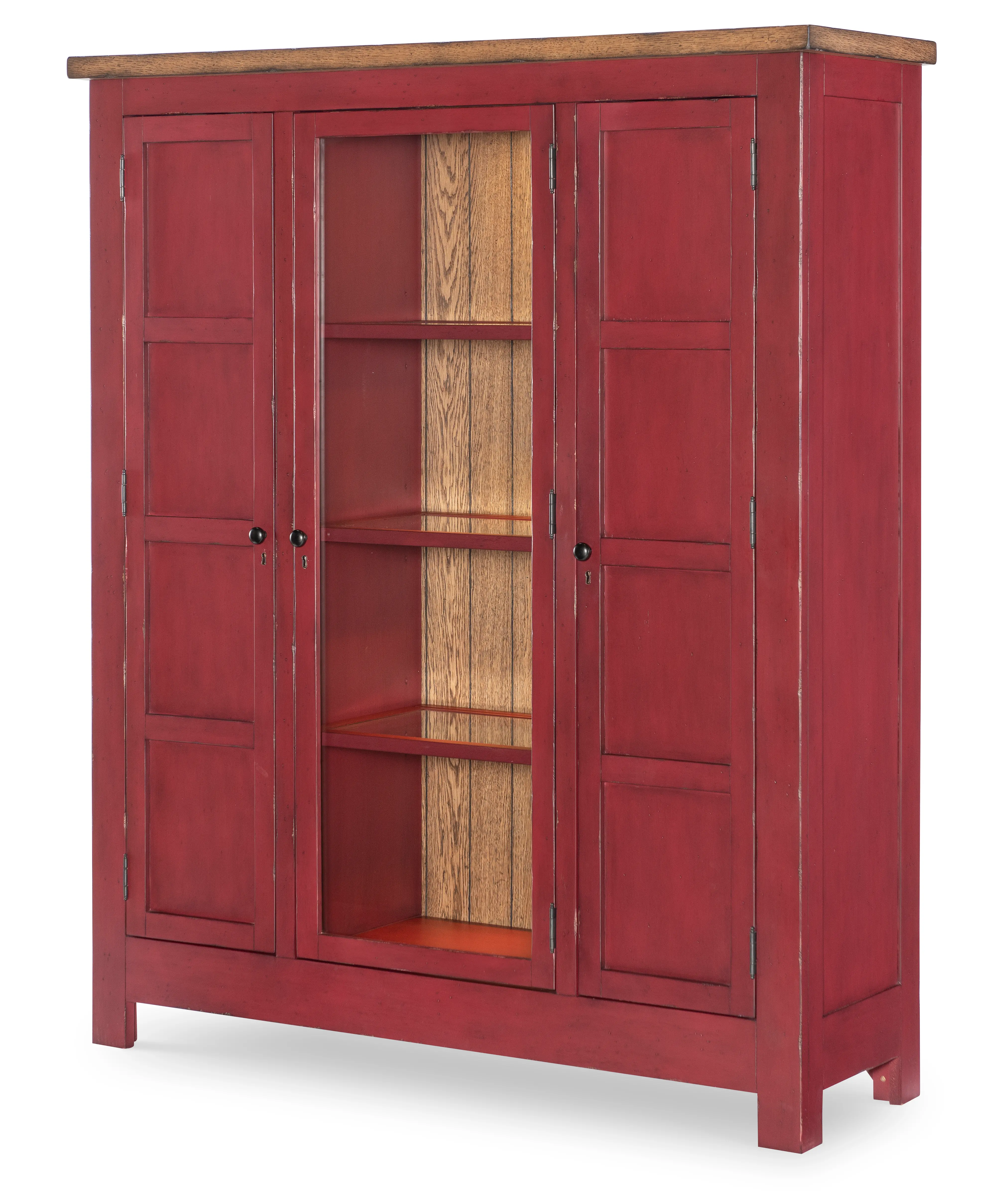 Country Living Red Pie Safe Cabinet-5