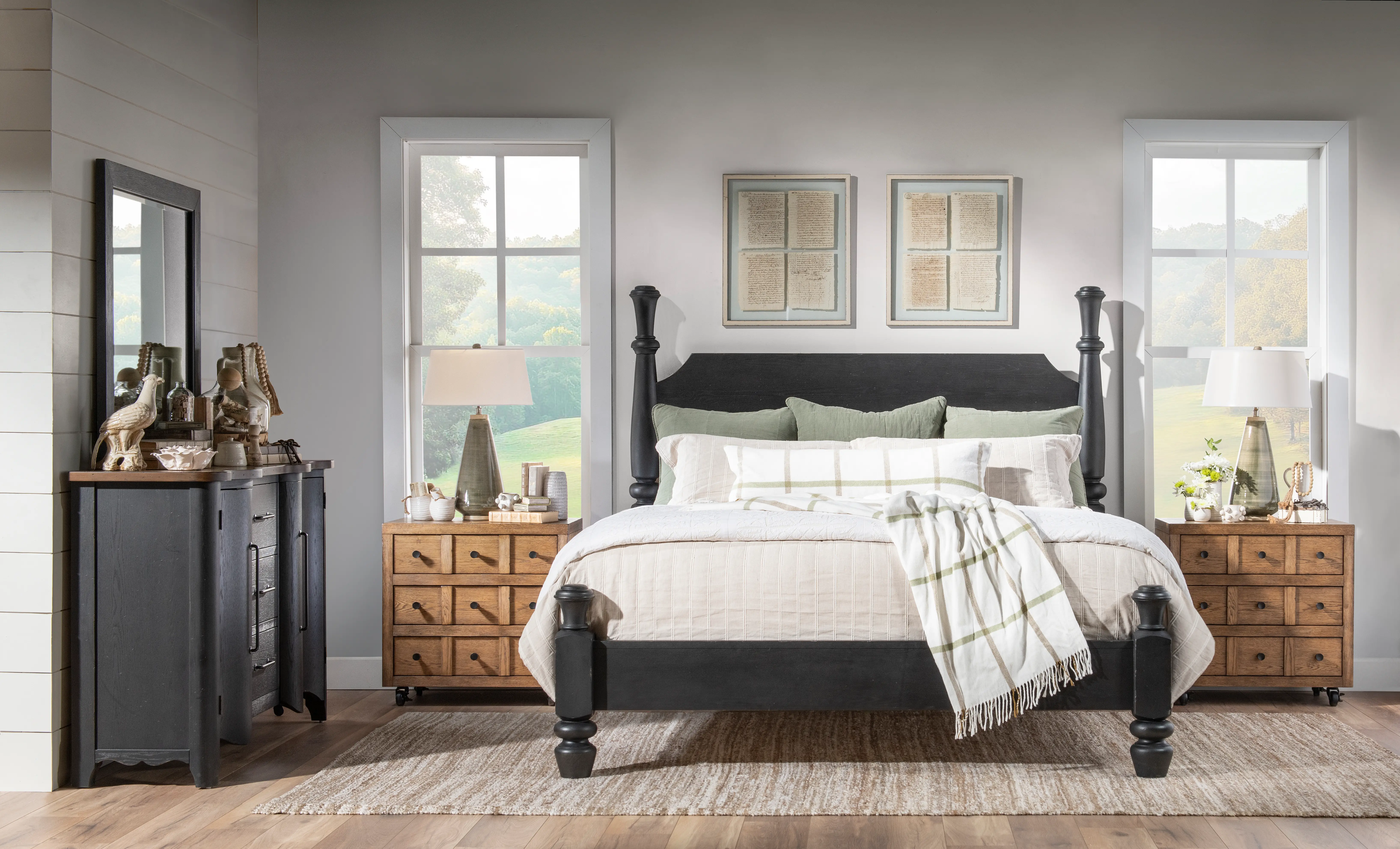 Country Living Black King Post Bed-2