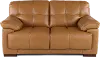 Baron Toffee Brown Leather Loveseat