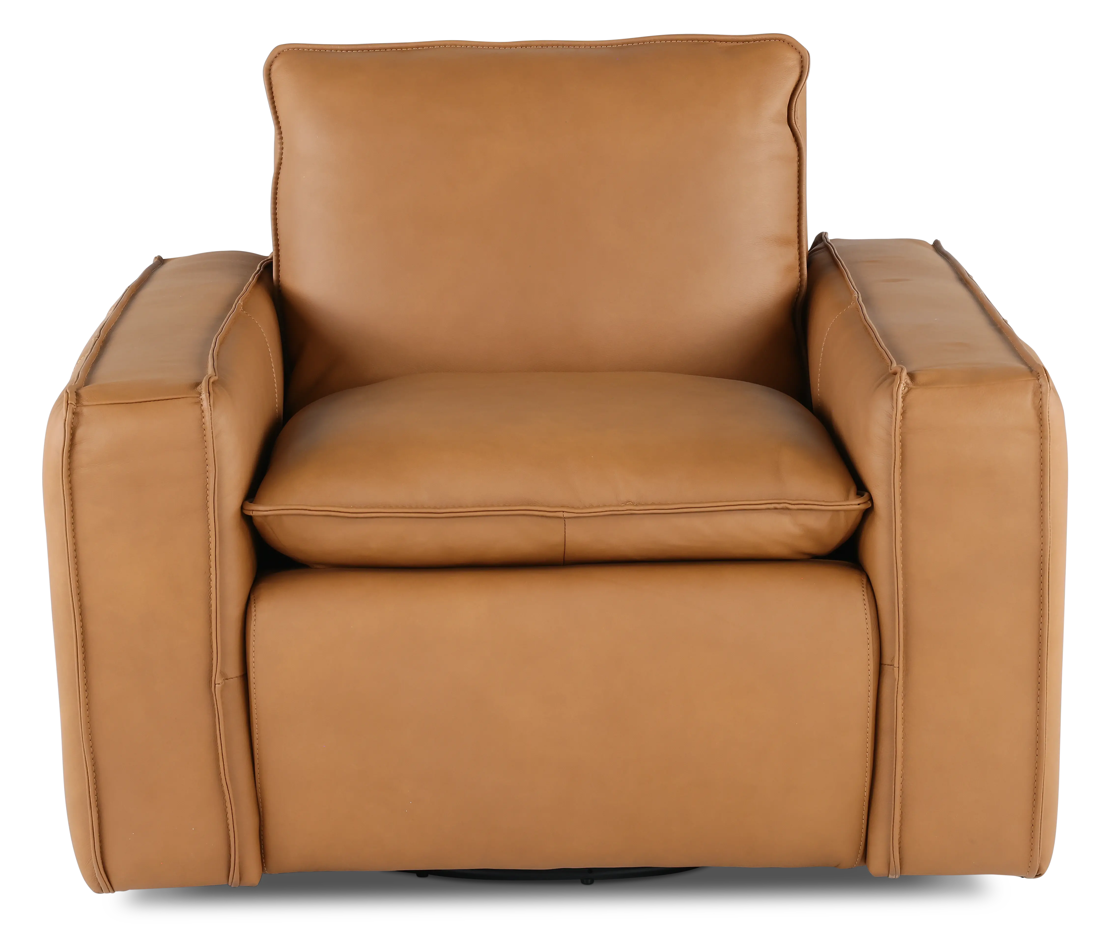 Oslo Tan Leather Swivel Chair-3