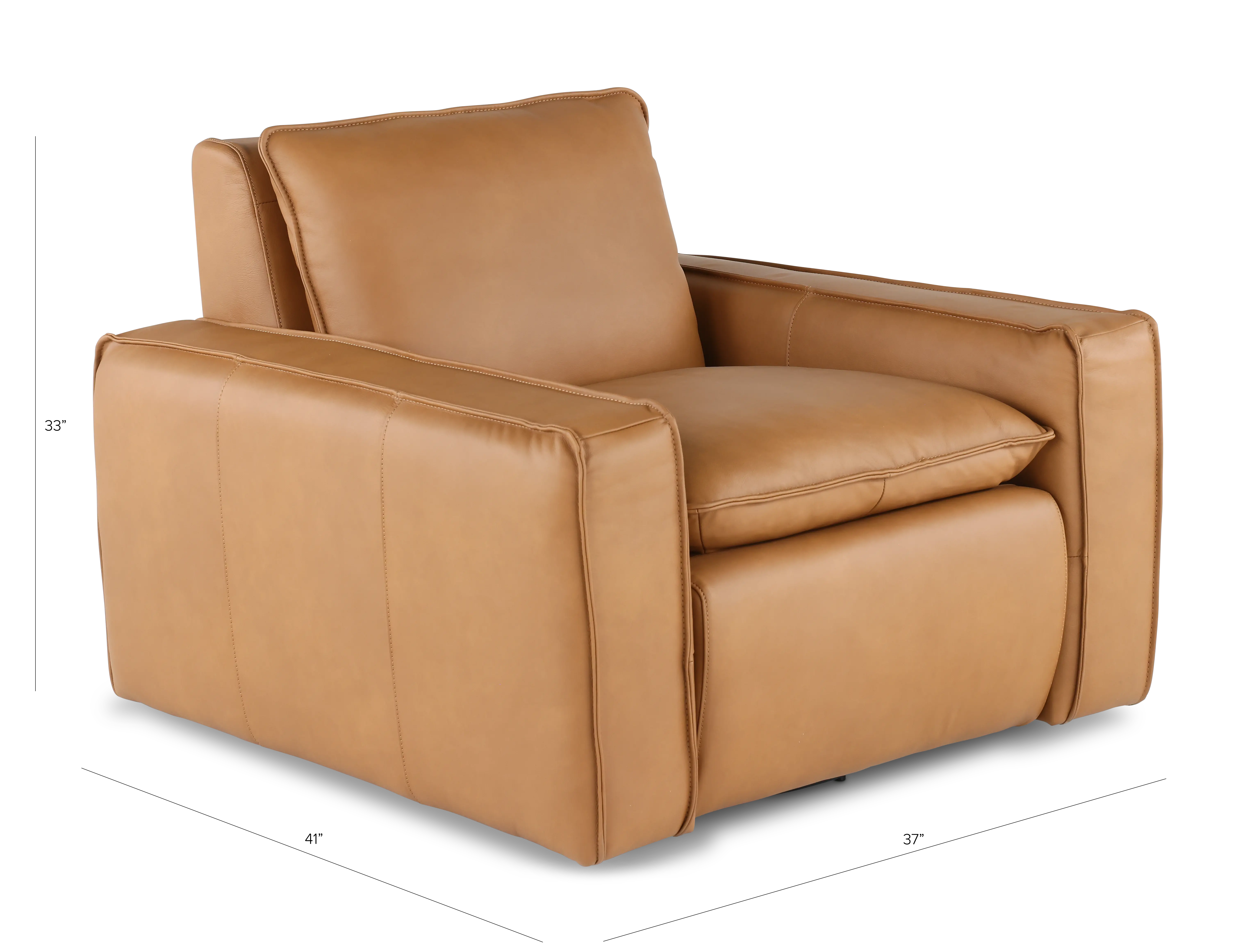 Oslo Tan Leather Swivel Chair-4