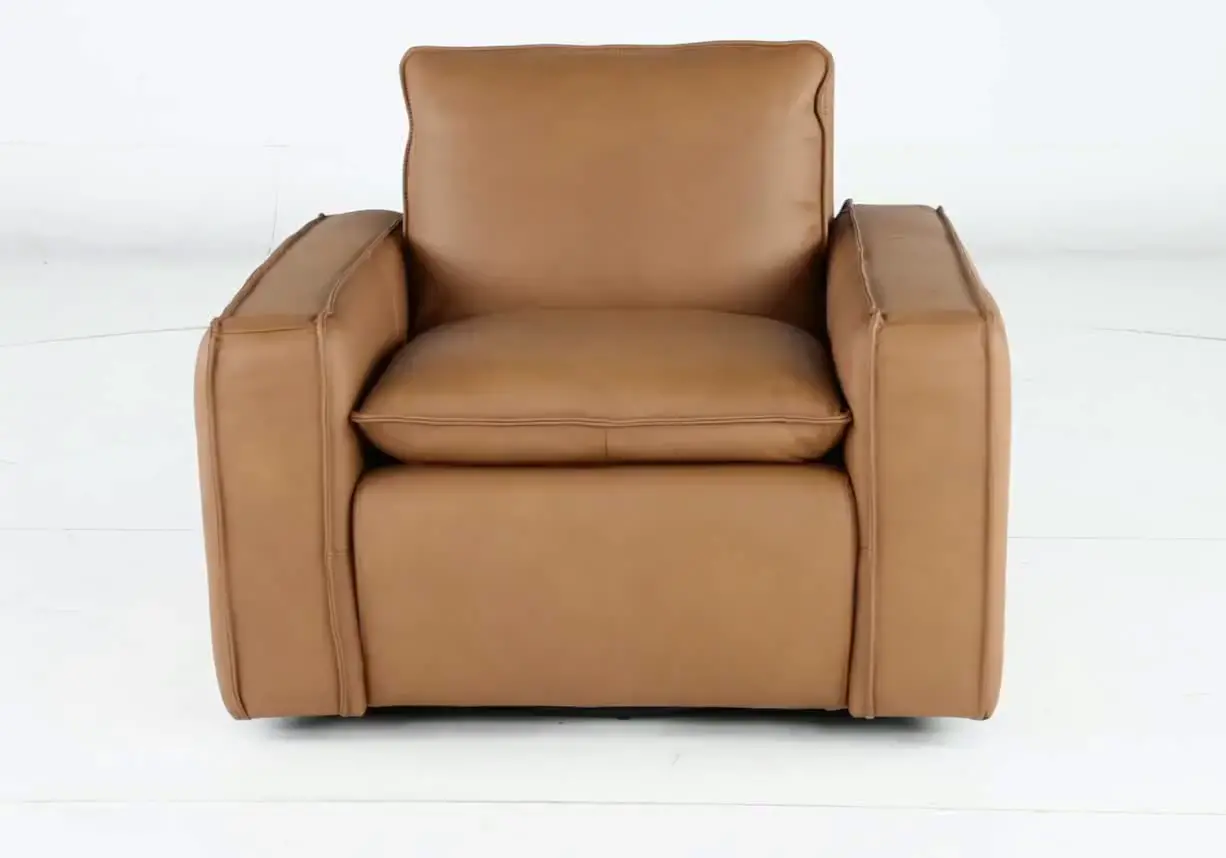 Oslo Tan Leather Swivel Chair-8