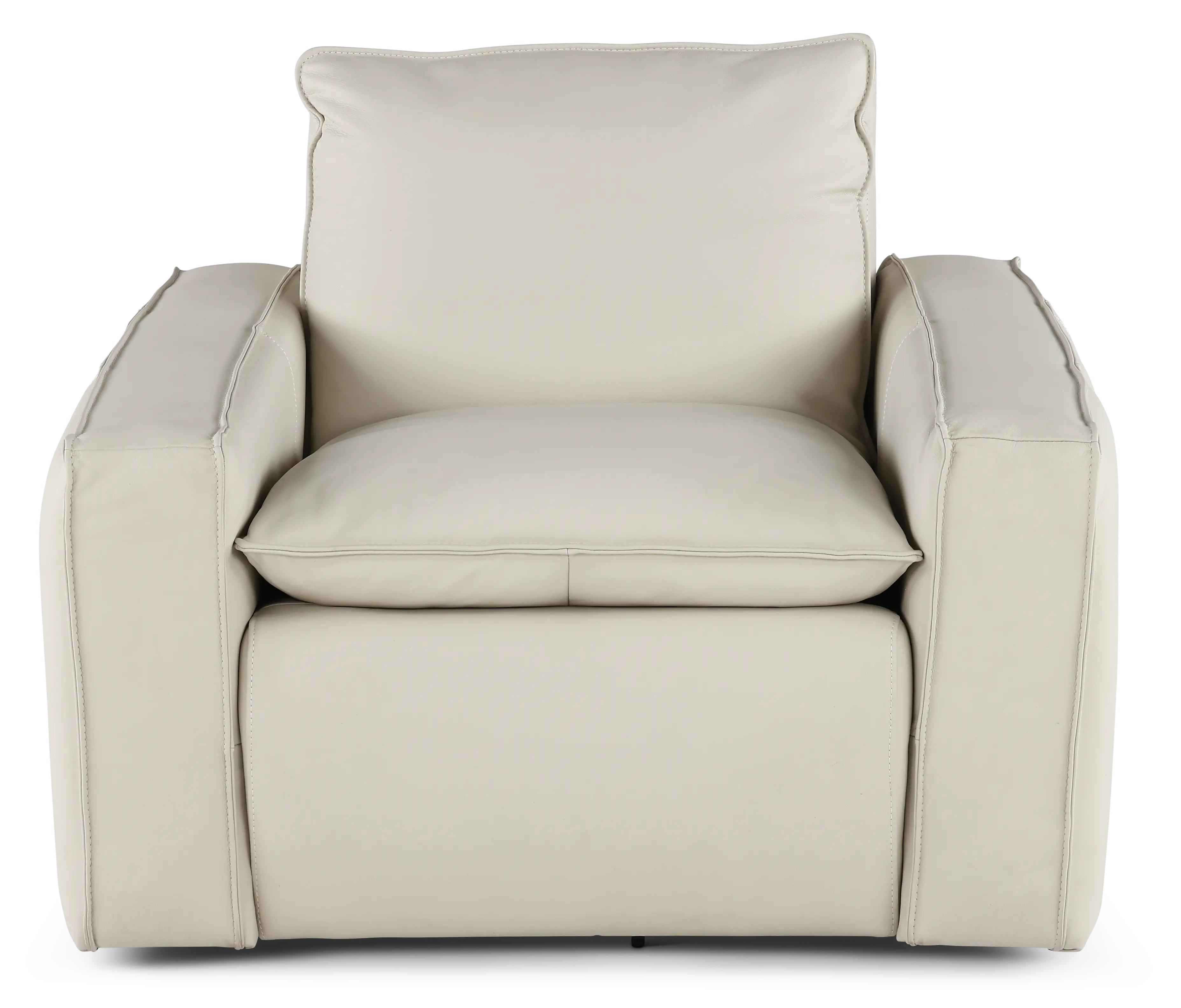 Oslo Off-White Leather Swivel Chair-3