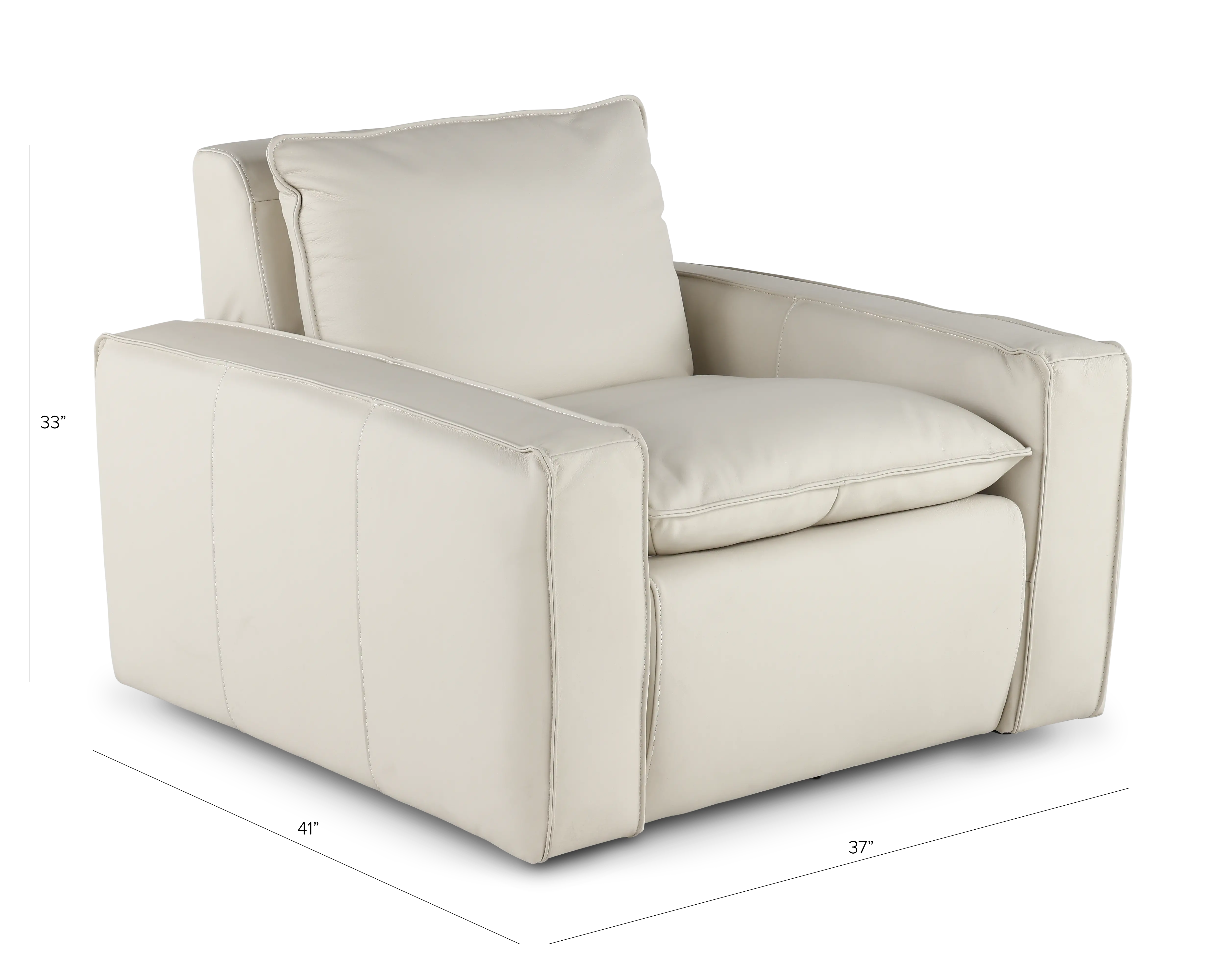 Oslo Off-White Leather Swivel Chair-4