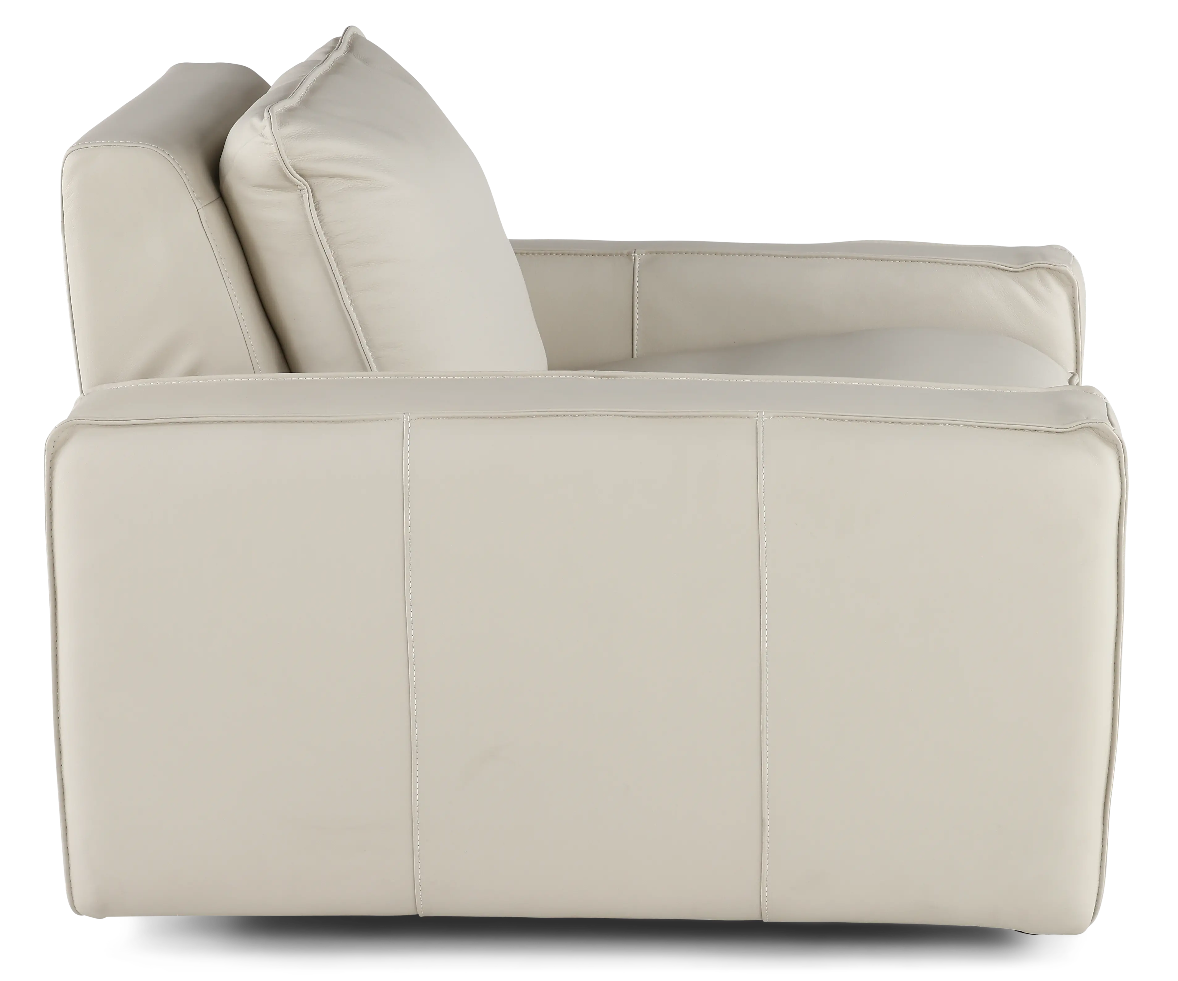 Oslo Off-White Leather Swivel Chair-5