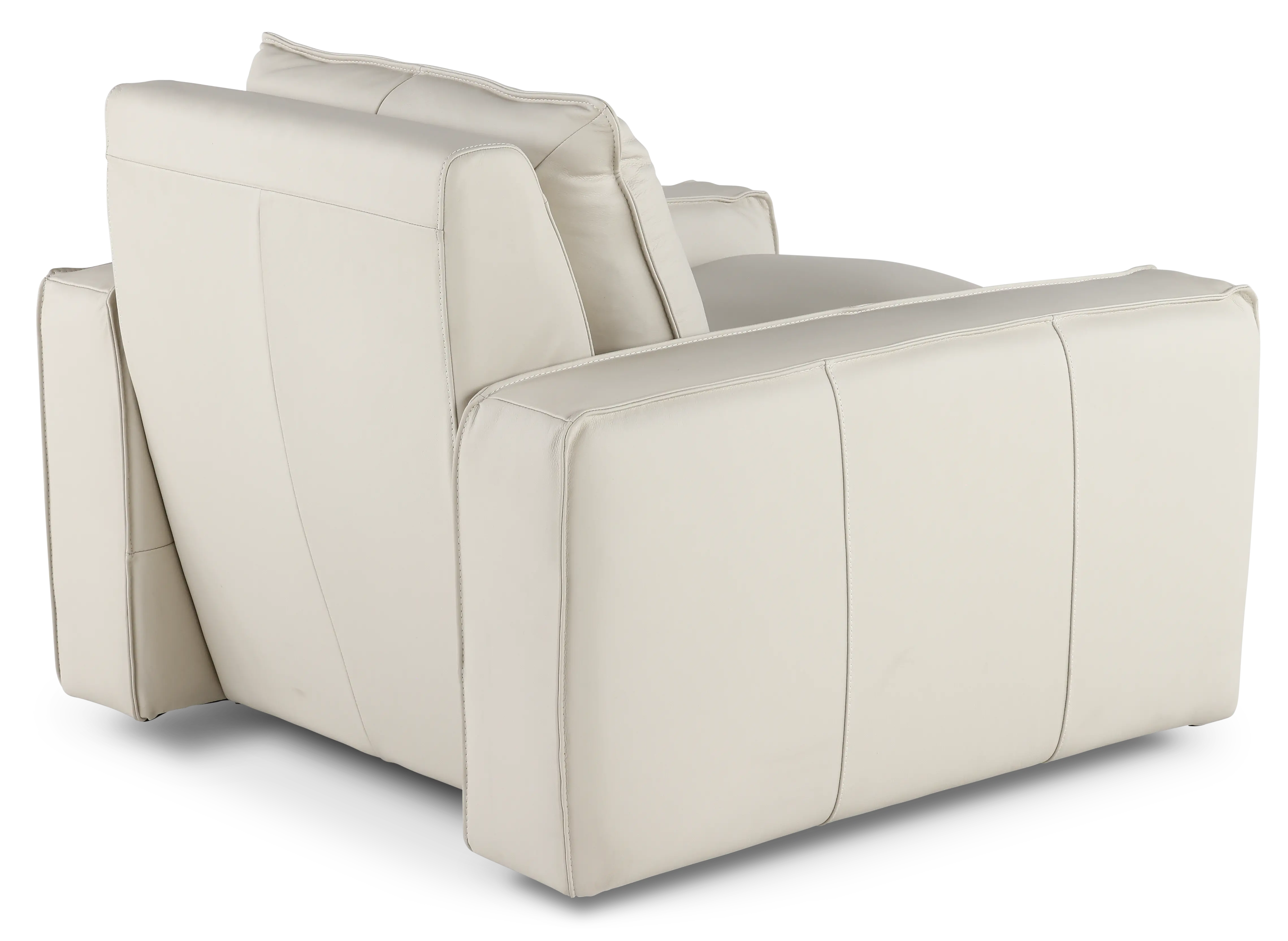Oslo Off-White Leather Swivel Chair-6
