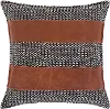 FNA0012020P Fiona Black and Brown Leather Accent Pillow
