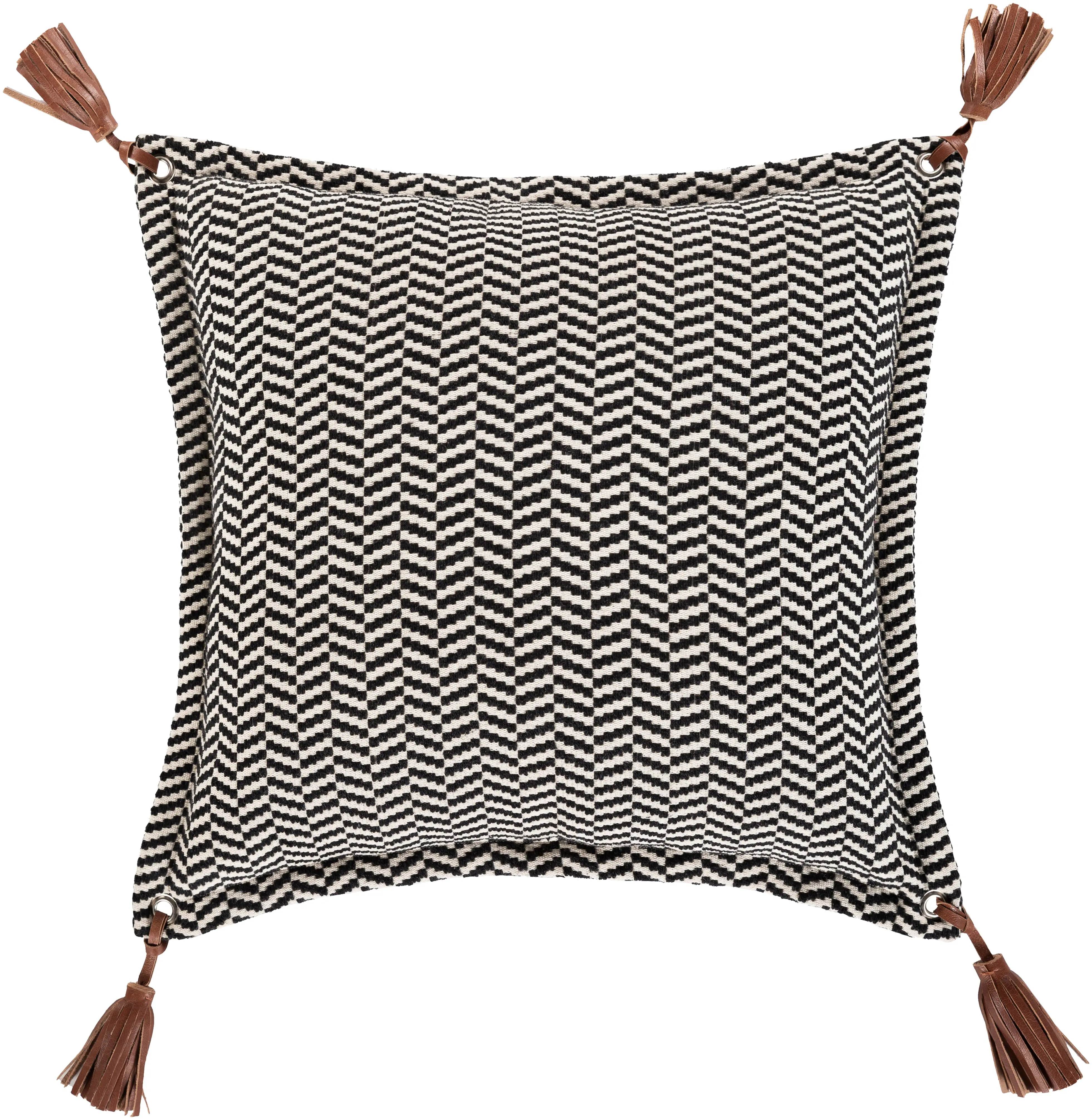 FNA0032020P Fiona II Brown Leather Accent Pillow-1