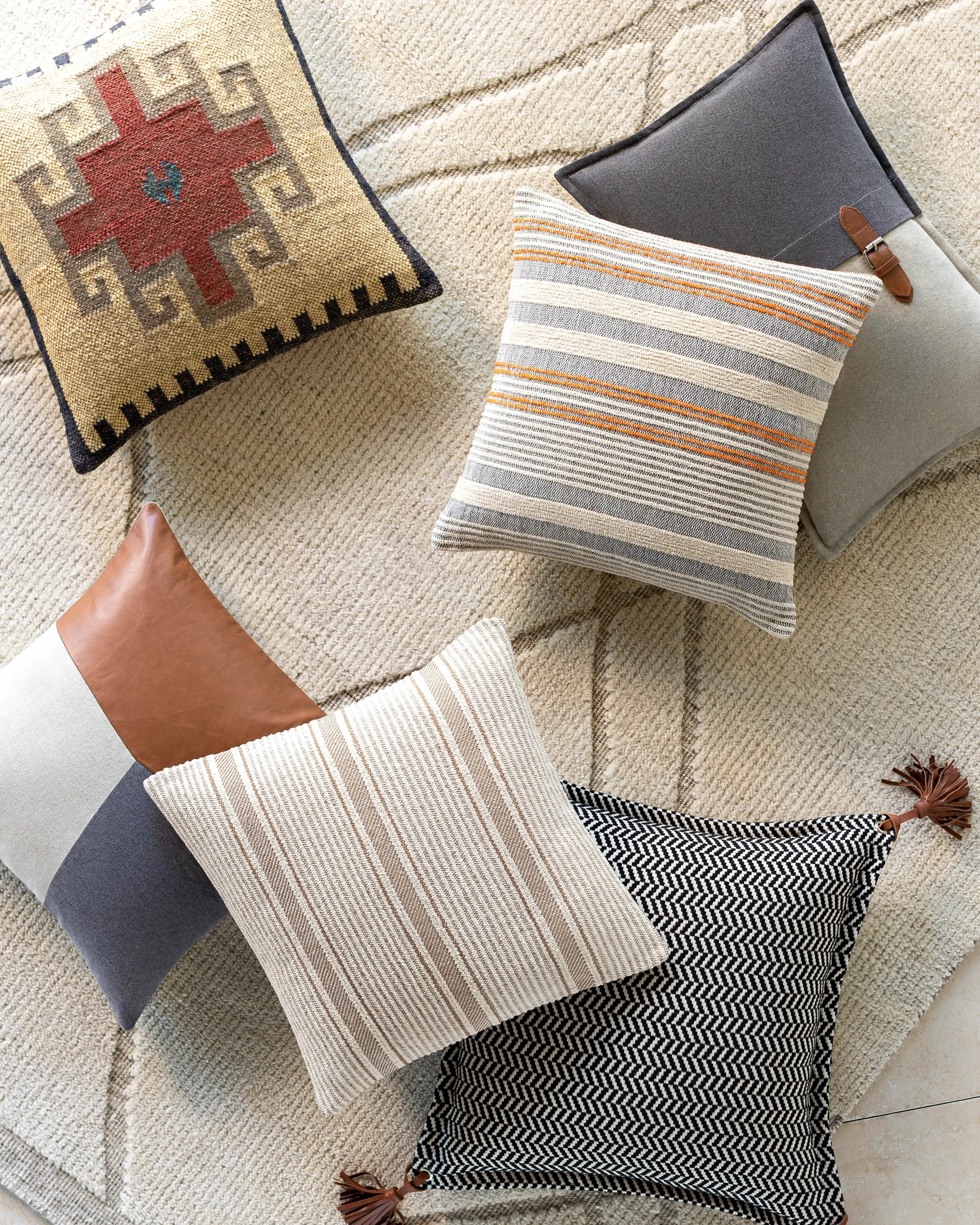 FNA0032020P Fiona II Brown Leather Accent Pillow-5