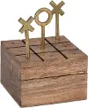 Wood and Gold Tic Tac Toe Decor