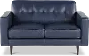 Stark Blue Leather Loveseat