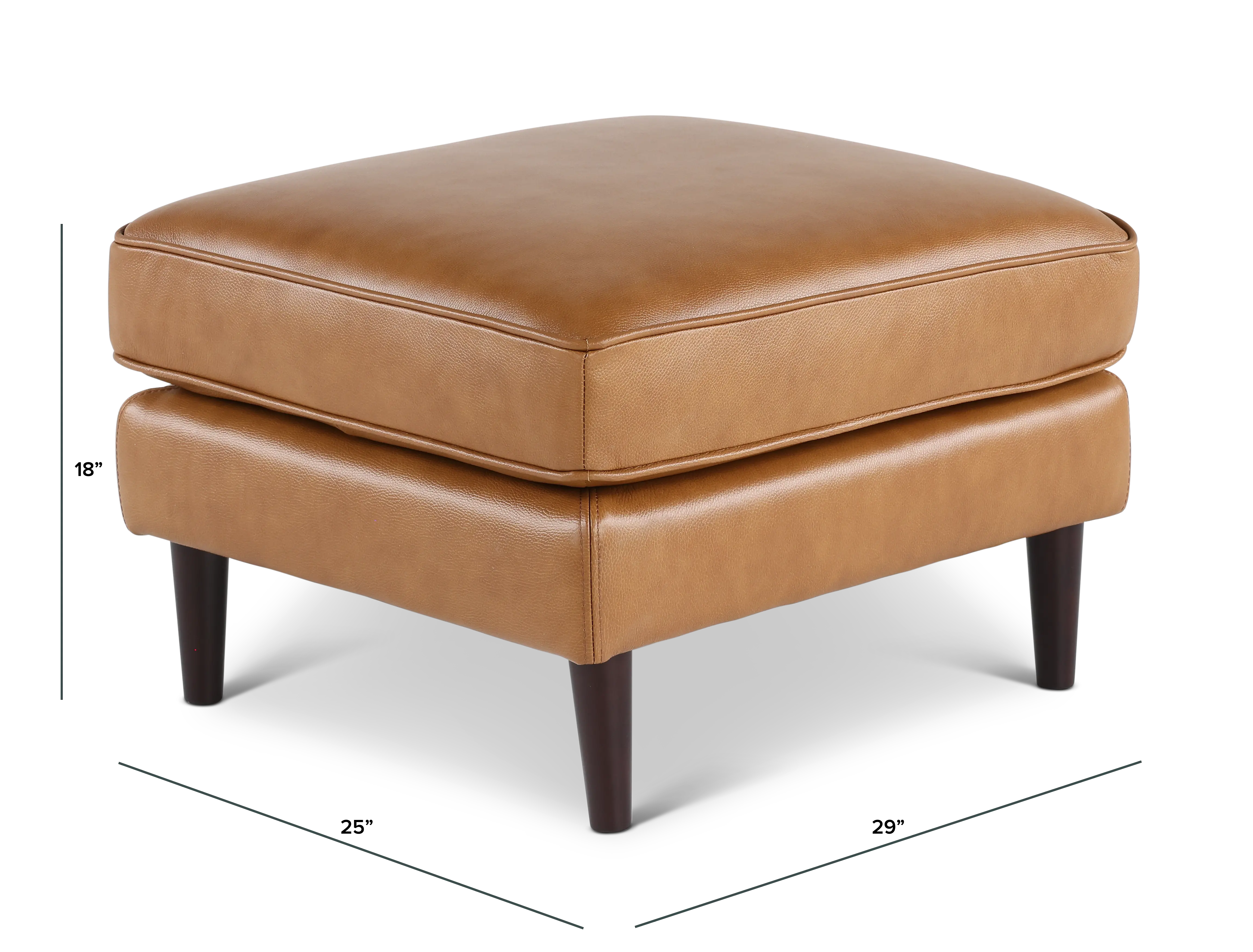 Stark Tan Leather Ottoman-3