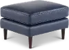 Stark Blue Leather Ottoman
