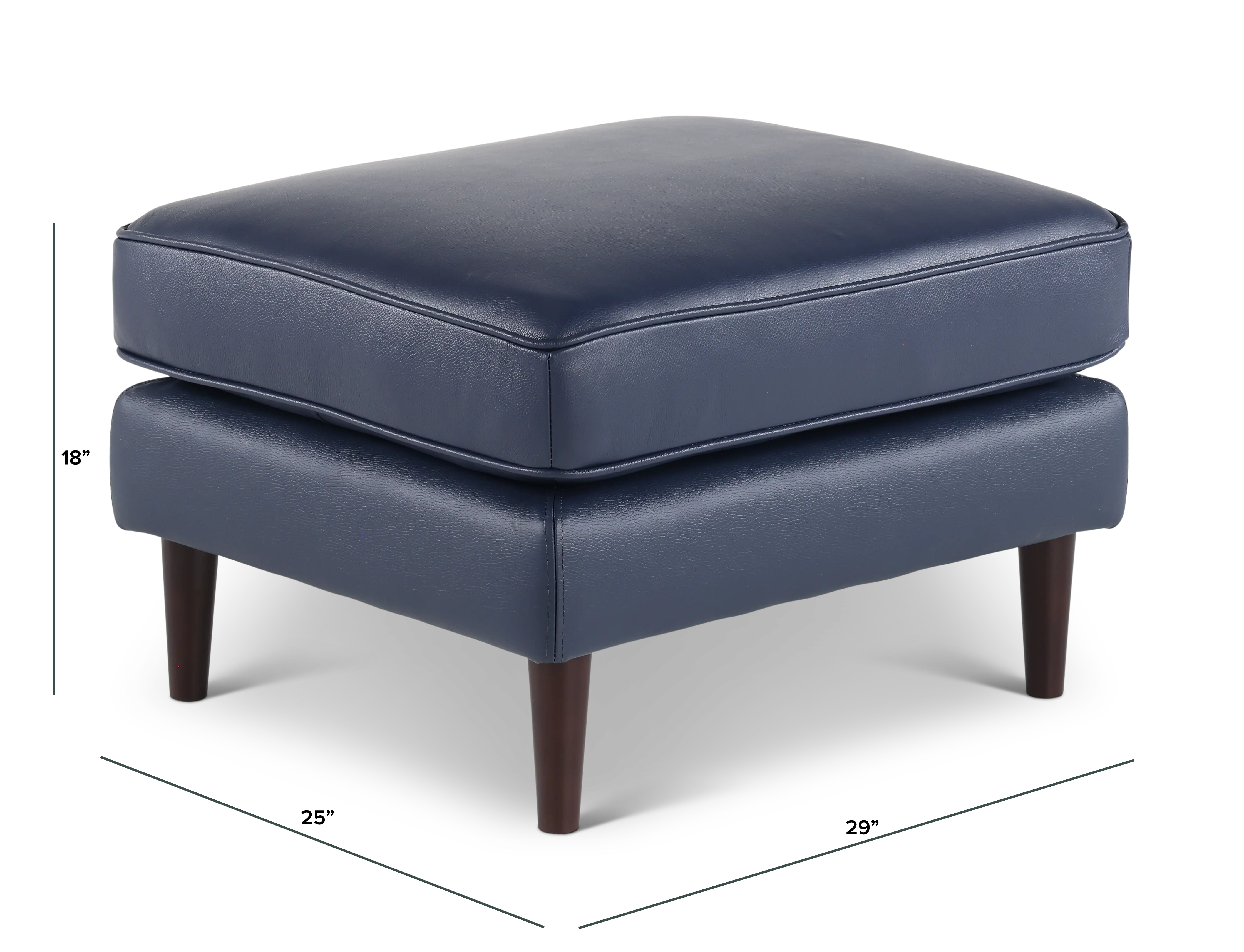 Stark Blue Leather Ottoman-3