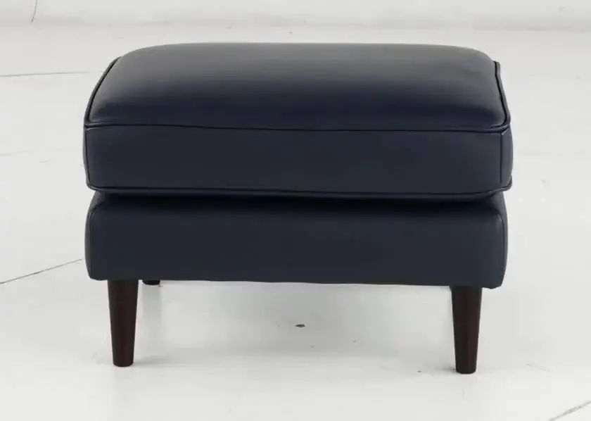 Stark Blue Leather Ottoman-4