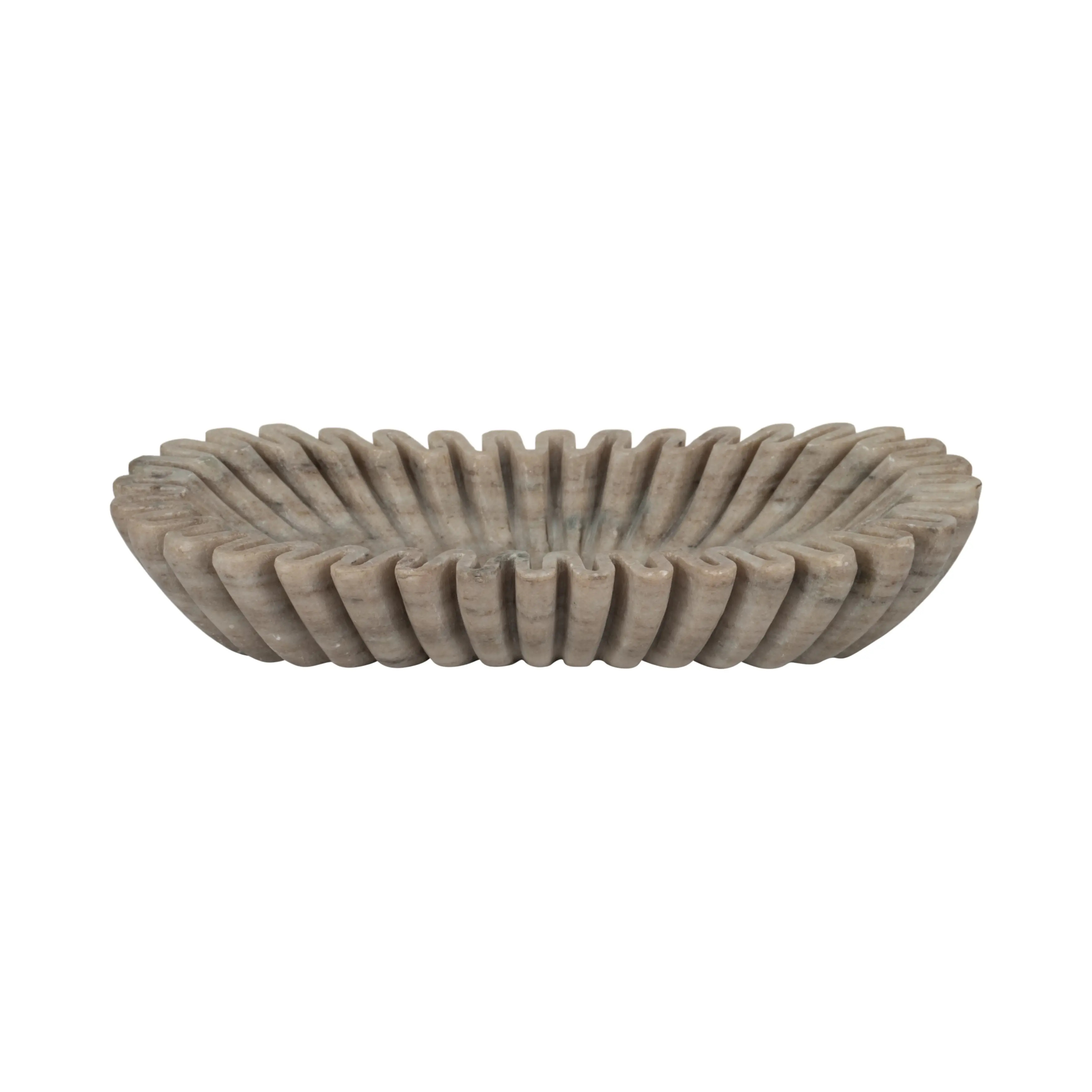 Arkin 16 Tan Wavy Marble Bowl-1