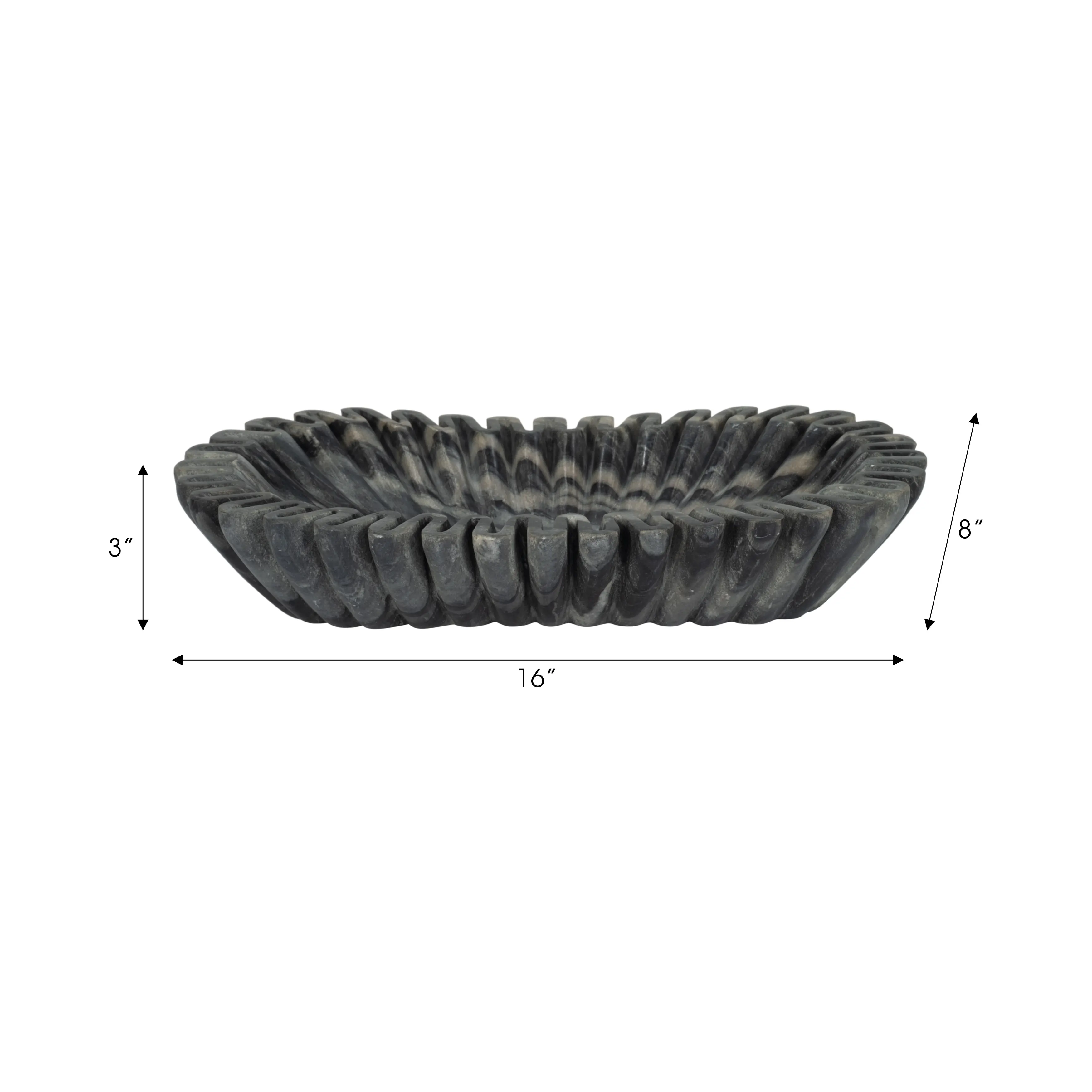 16 Arkin Green Wavy Marble Bowl-1