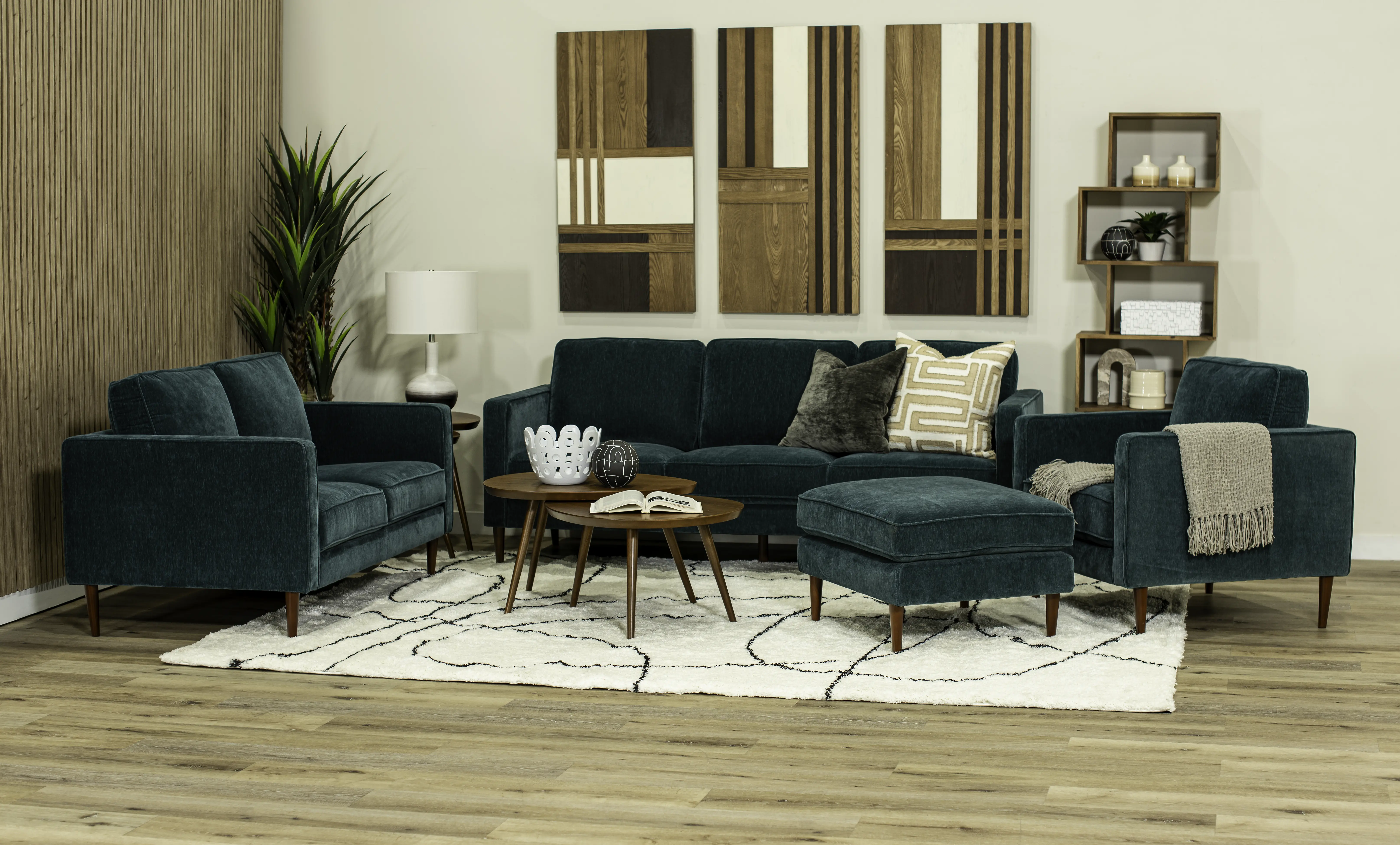 Fern Jade Blue Loveseat-2