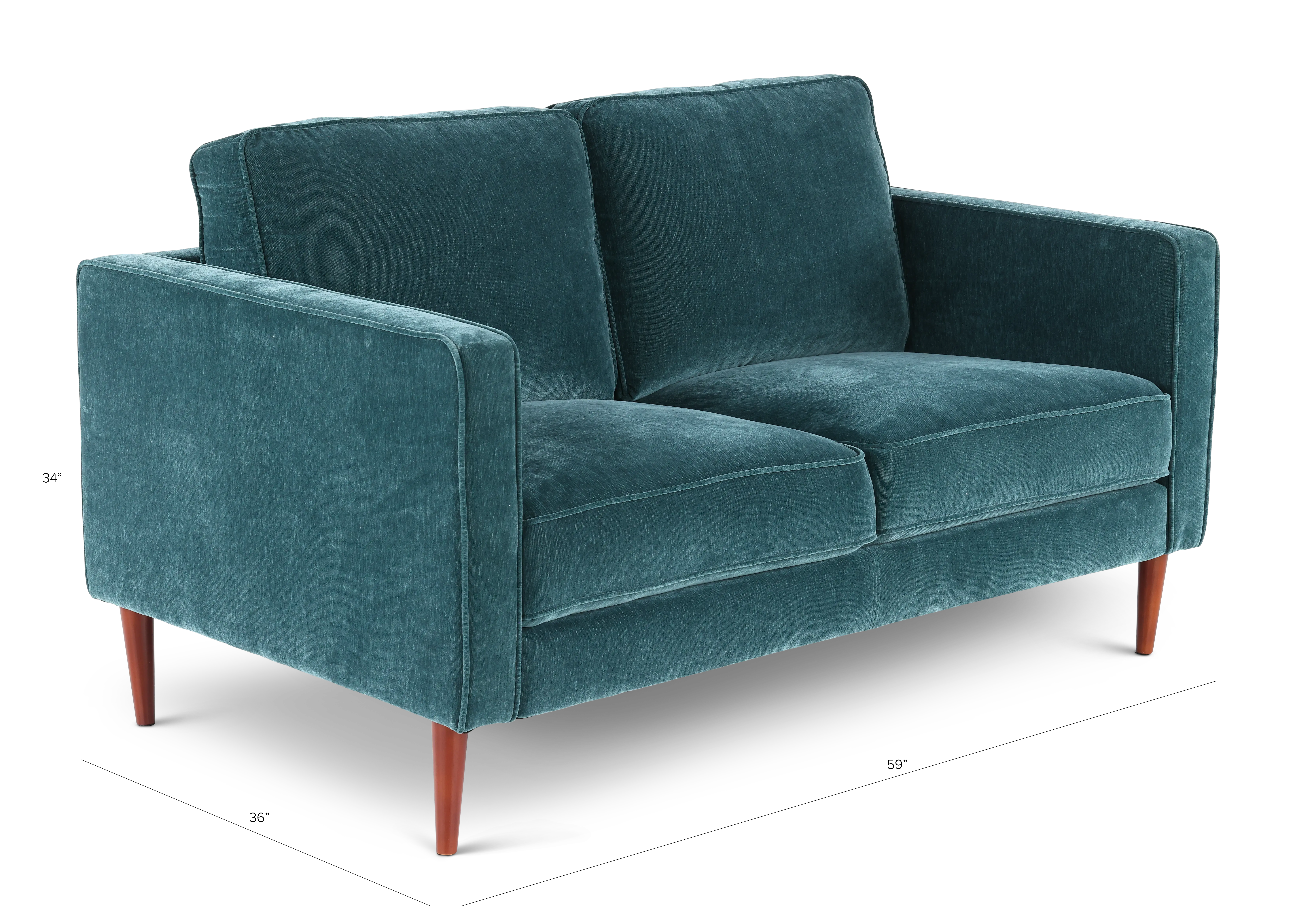 Fern Jade Blue Loveseat-4