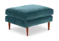 Fern Jade Blue Ottoman