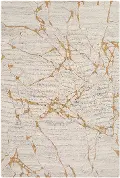 MER2300810 Mermer 8 x 10 Yellow and Beige Area Rug
