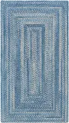 0377QS05000800400 Bambini 5 x 8 Blue Concentric Rectangle Area Rug