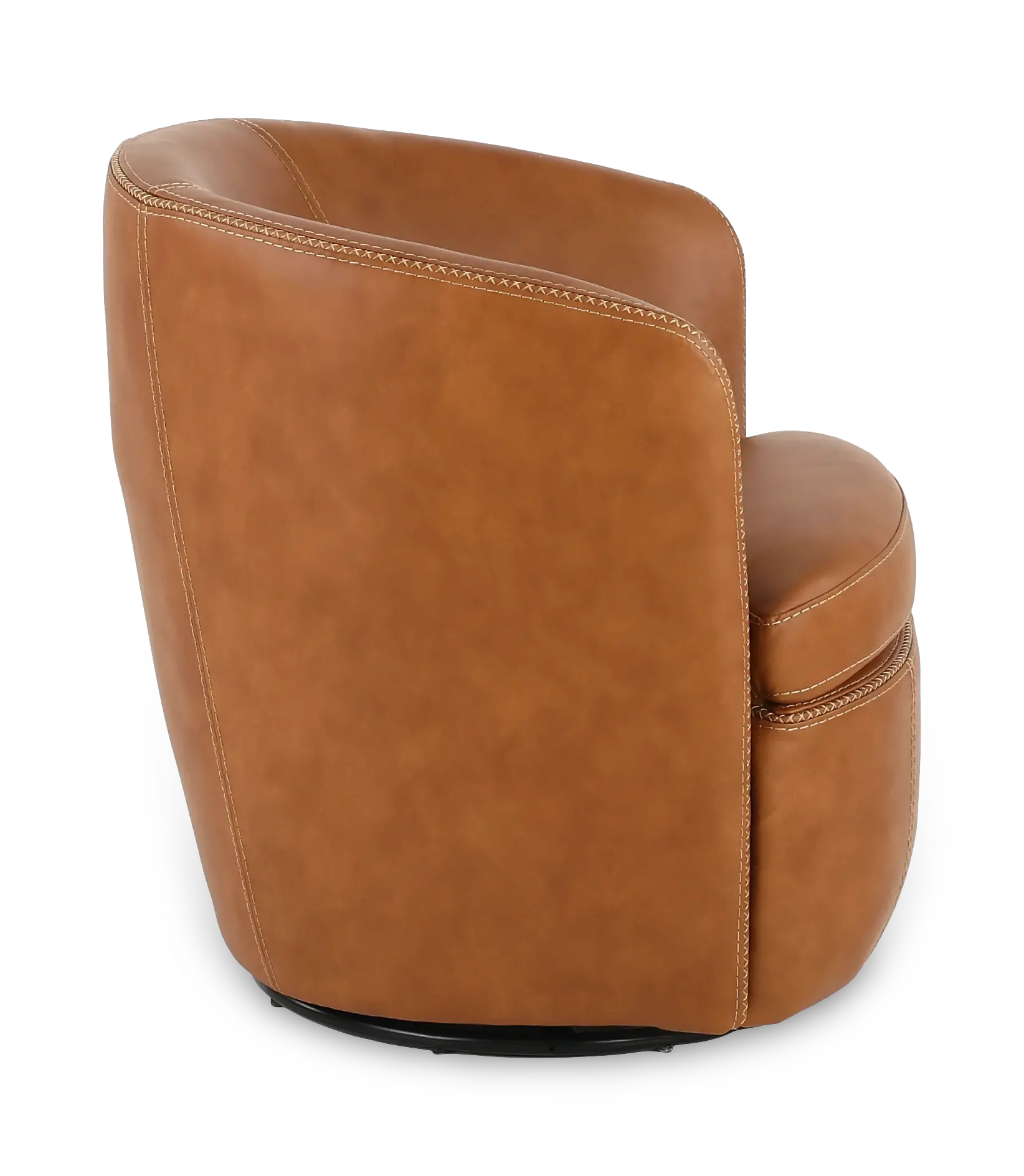 Barolo Vintage Carmel Leather Swivel Club Chair-5