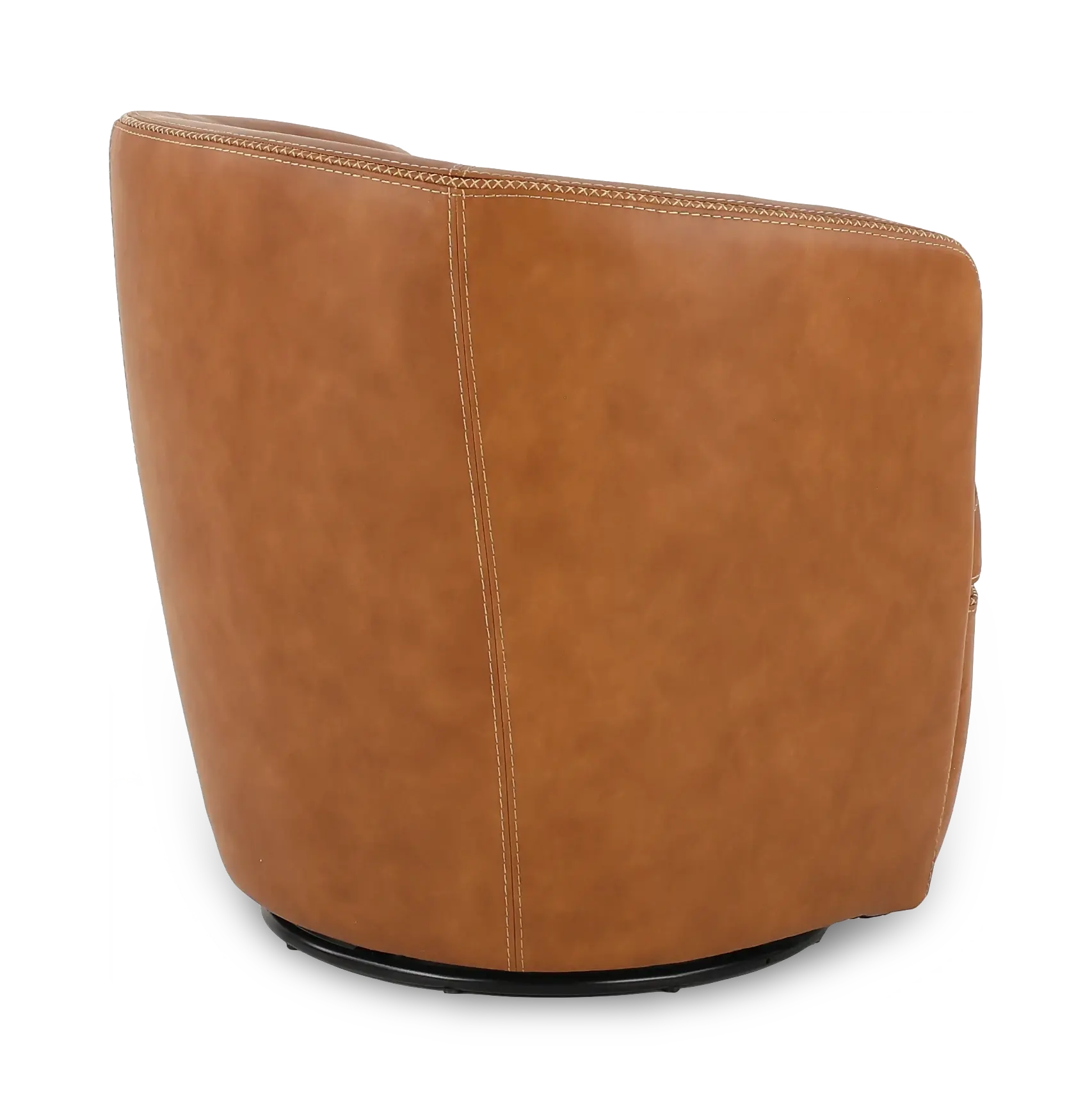 Barolo Vintage Carmel Leather Swivel Club Chair-6