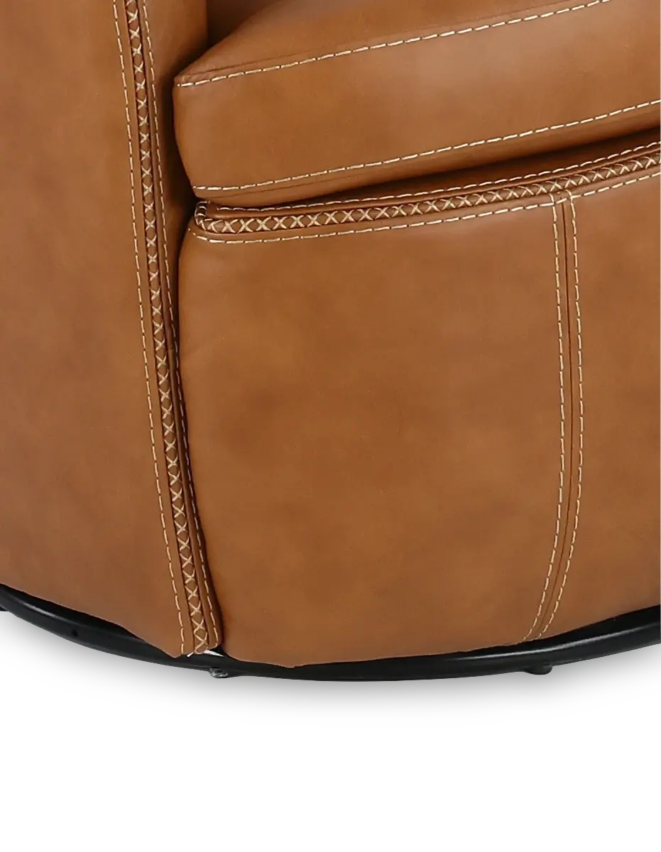 Barolo Vintage Carmel Leather Swivel Club Chair-7