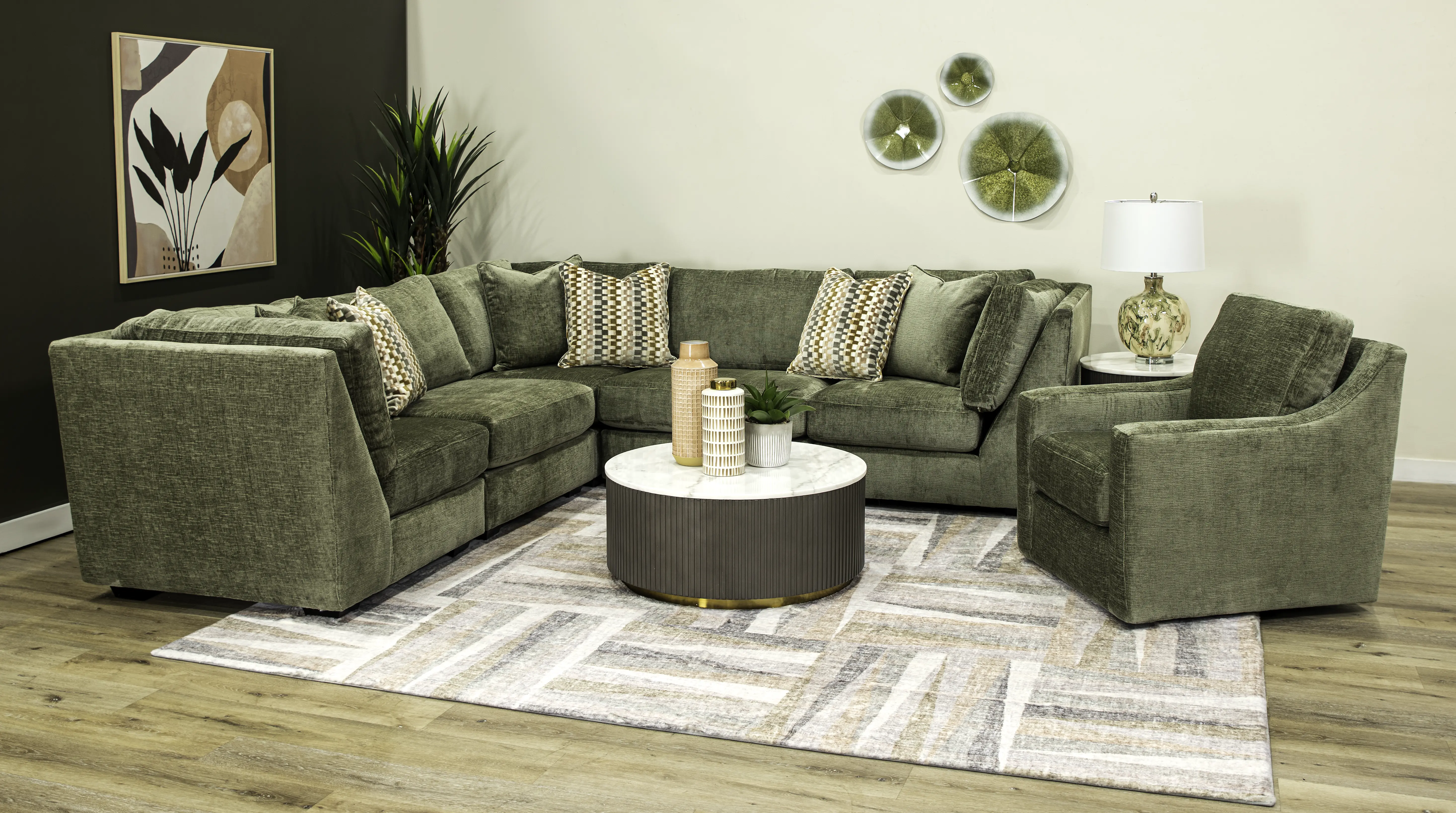 Daniel Olive Green Swivel Chair-2