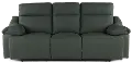 Istanbul Dark Green Leather Power Reclining Sofa with Power Headrests