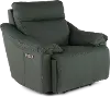 Istanbul Dark Green Leather Power Recliner with Power Headrest