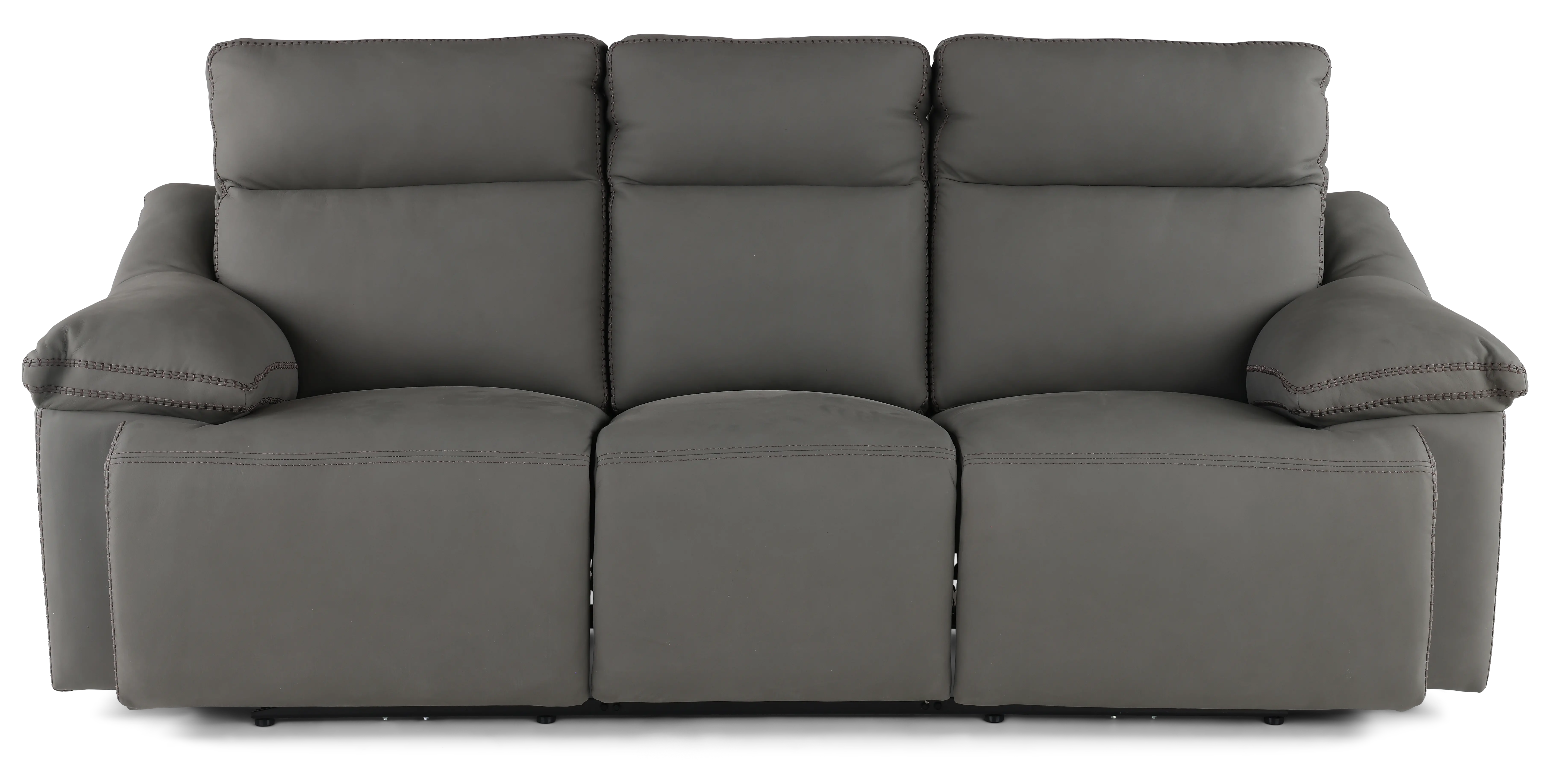 Istanbul Gray Leather Power Reclining Sofa with Power Headrests-1