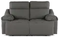 Istanbul Gray Leather Power Reclining Loveseat with Power Headrests