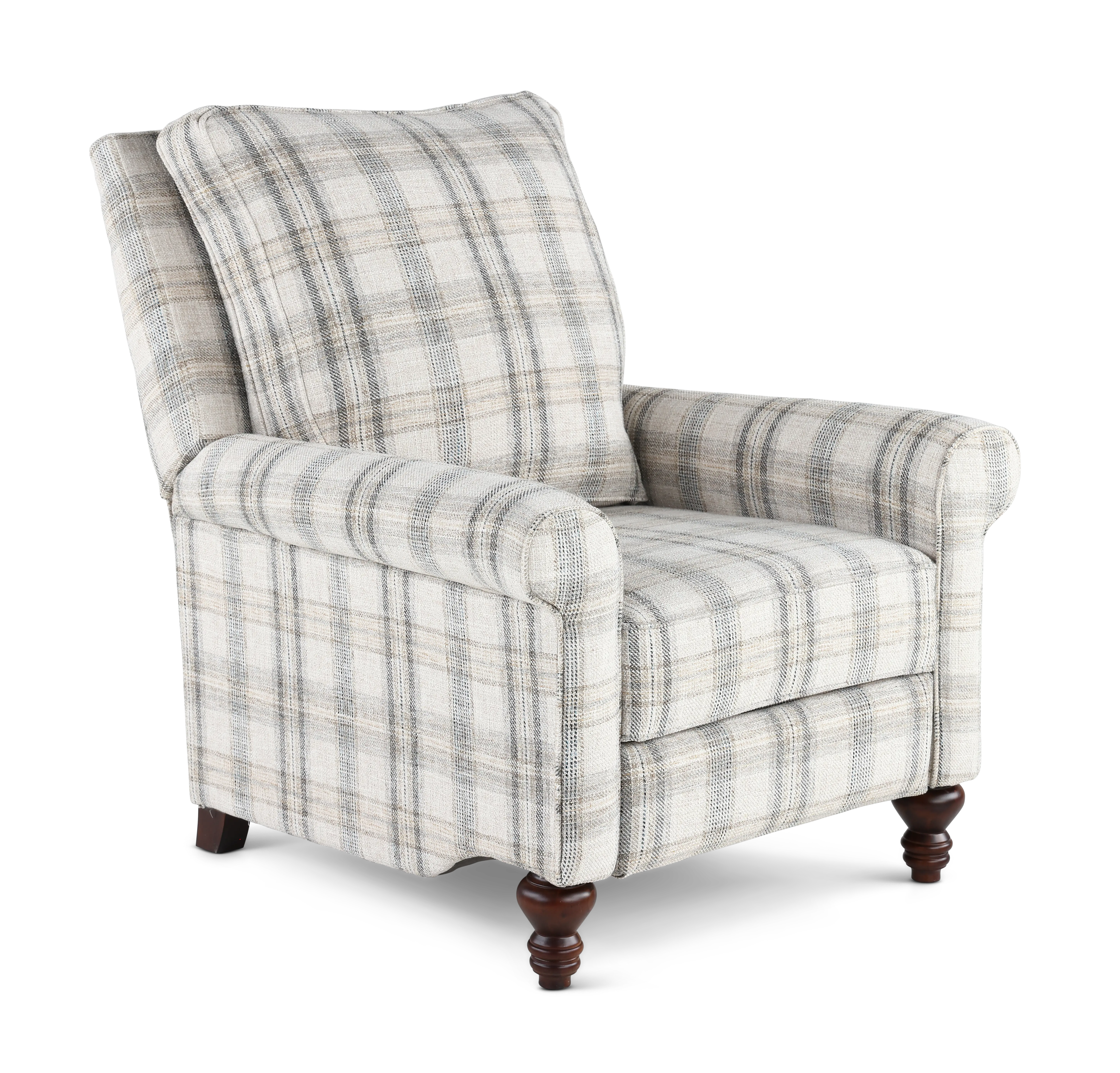 Addie Beige Plaid Pushback Recliner-1