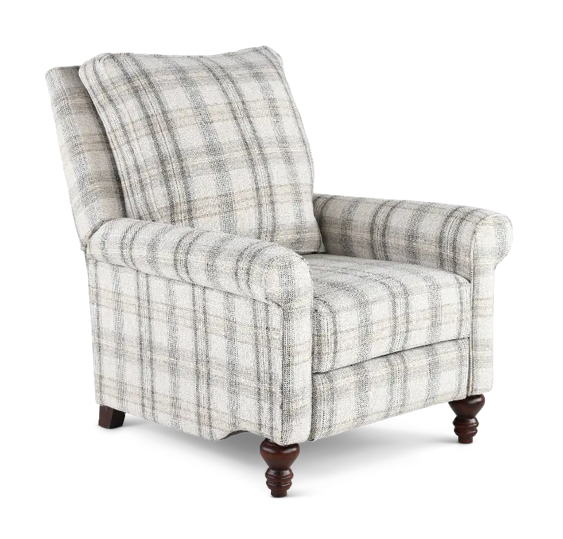 Addie Beige Plaid Pushback Recliner