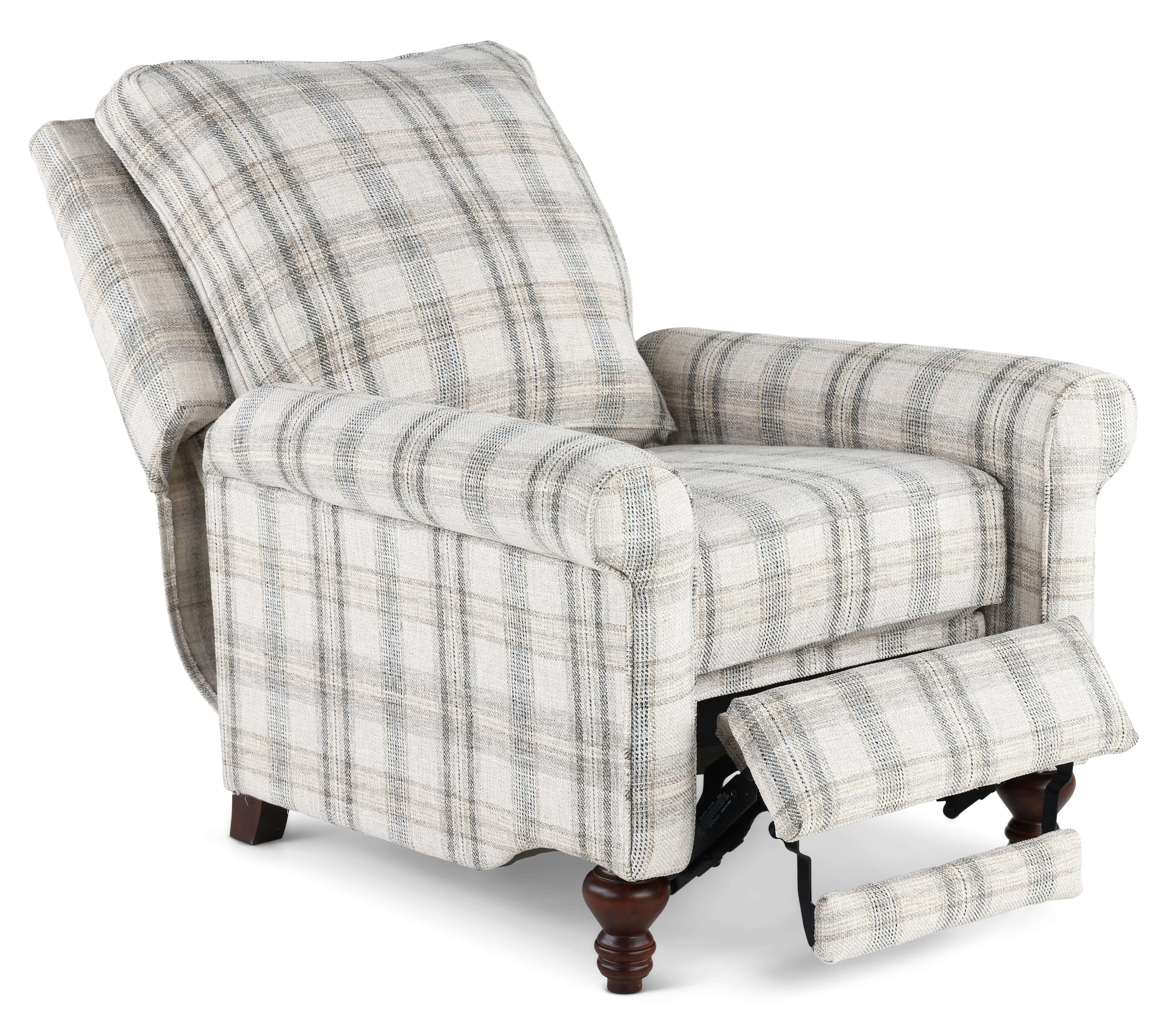 Addie Beige Plaid Pushback Recliner-5