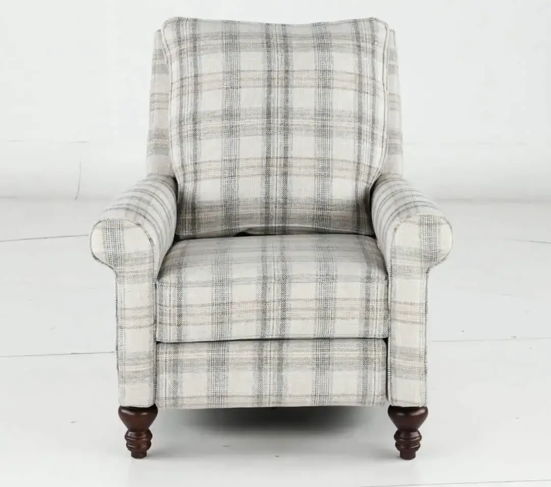 Addie Beige Plaid Pushback Recliner-9