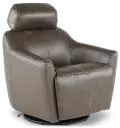 Naxos Lontra Gray Swivel Power Recliner with Audio Headrest