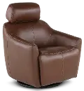 Naxos Tobacco Brown Swivel Power Recliner with Audio Headrest