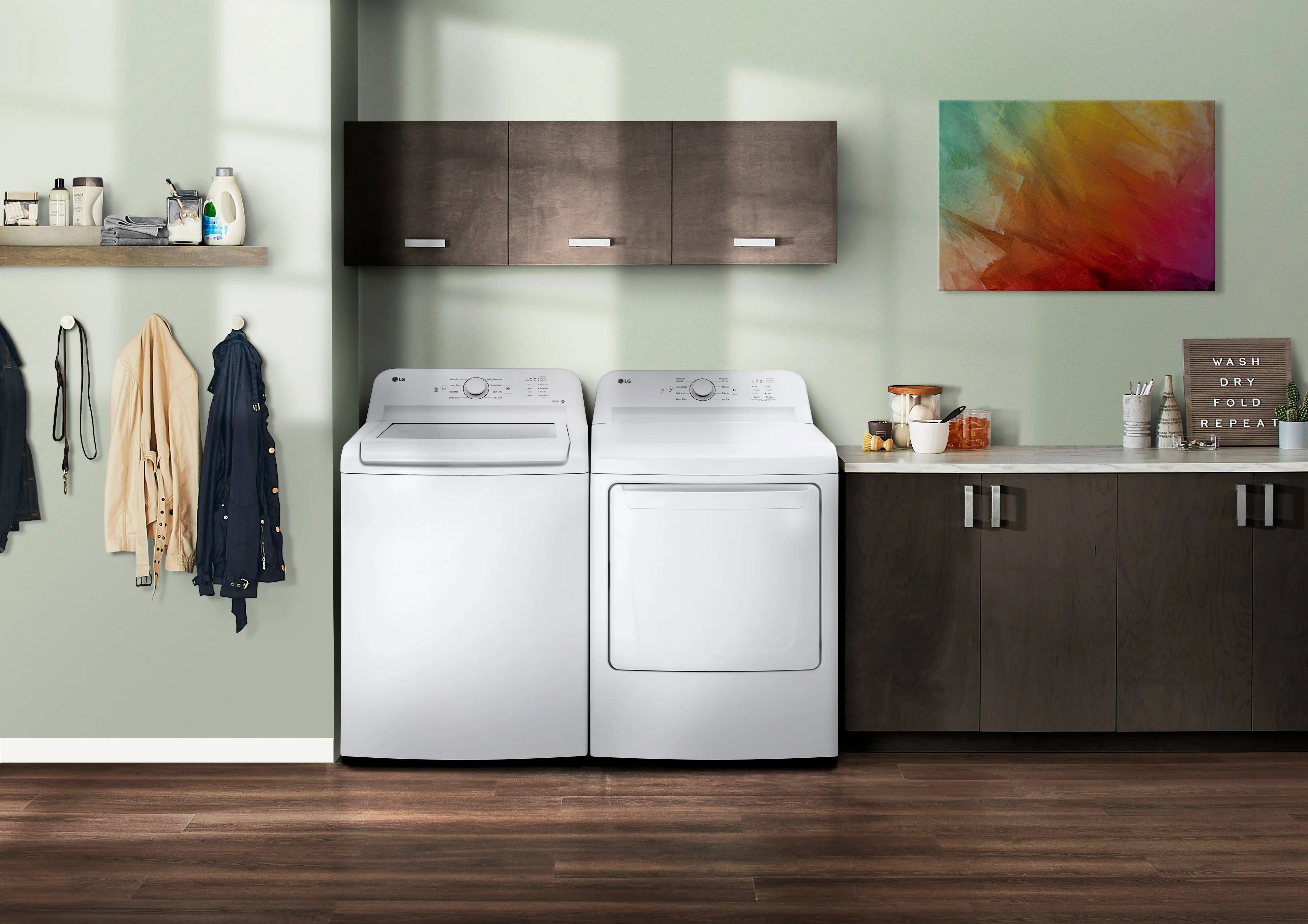 .LG-W/W-6105-GAS-PR LG 6105 Gas Washer and Dryer Set - White-2