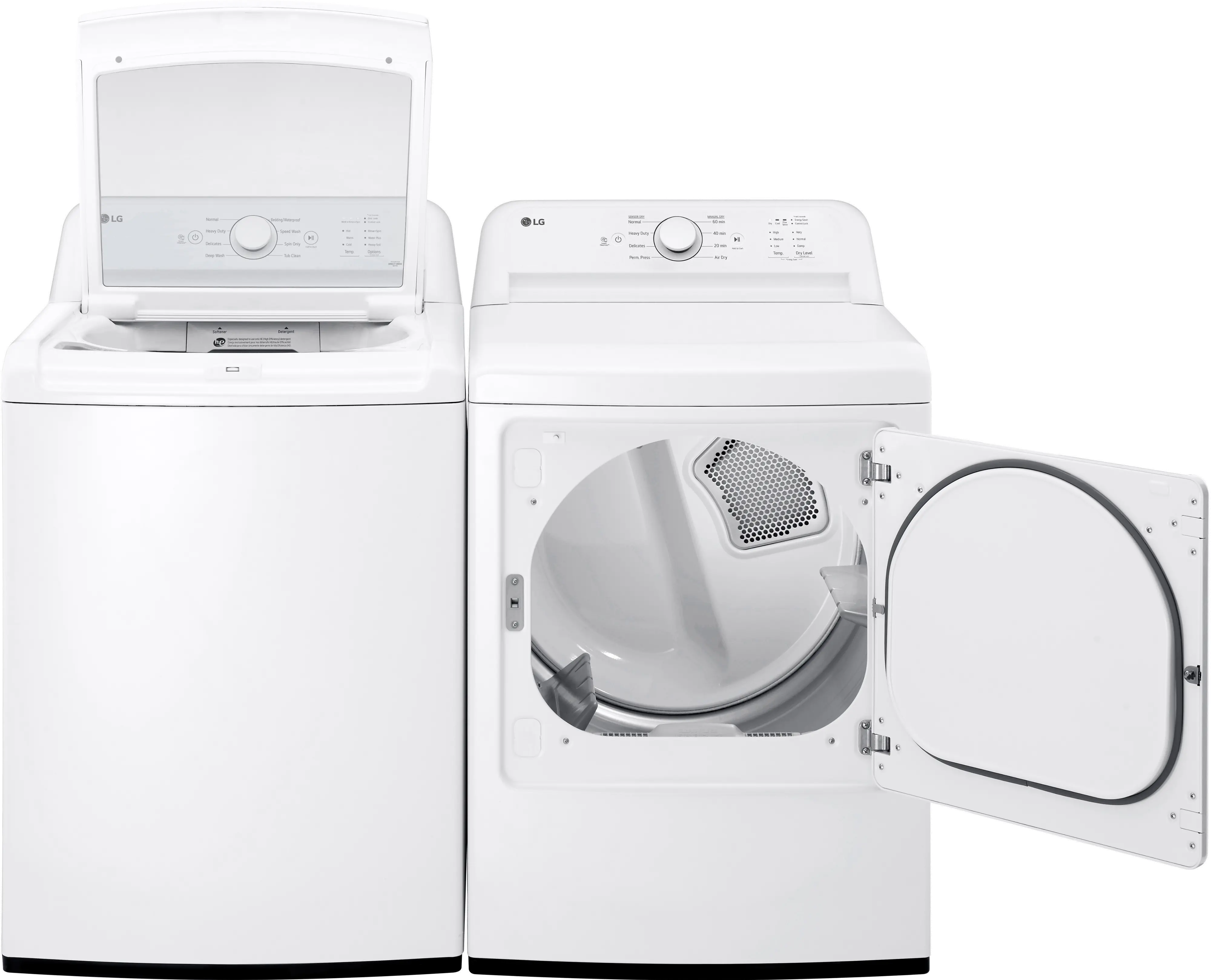 .LG-W/W-6105-GAS-PR LG 6105 Gas Washer and Dryer Set - White-3