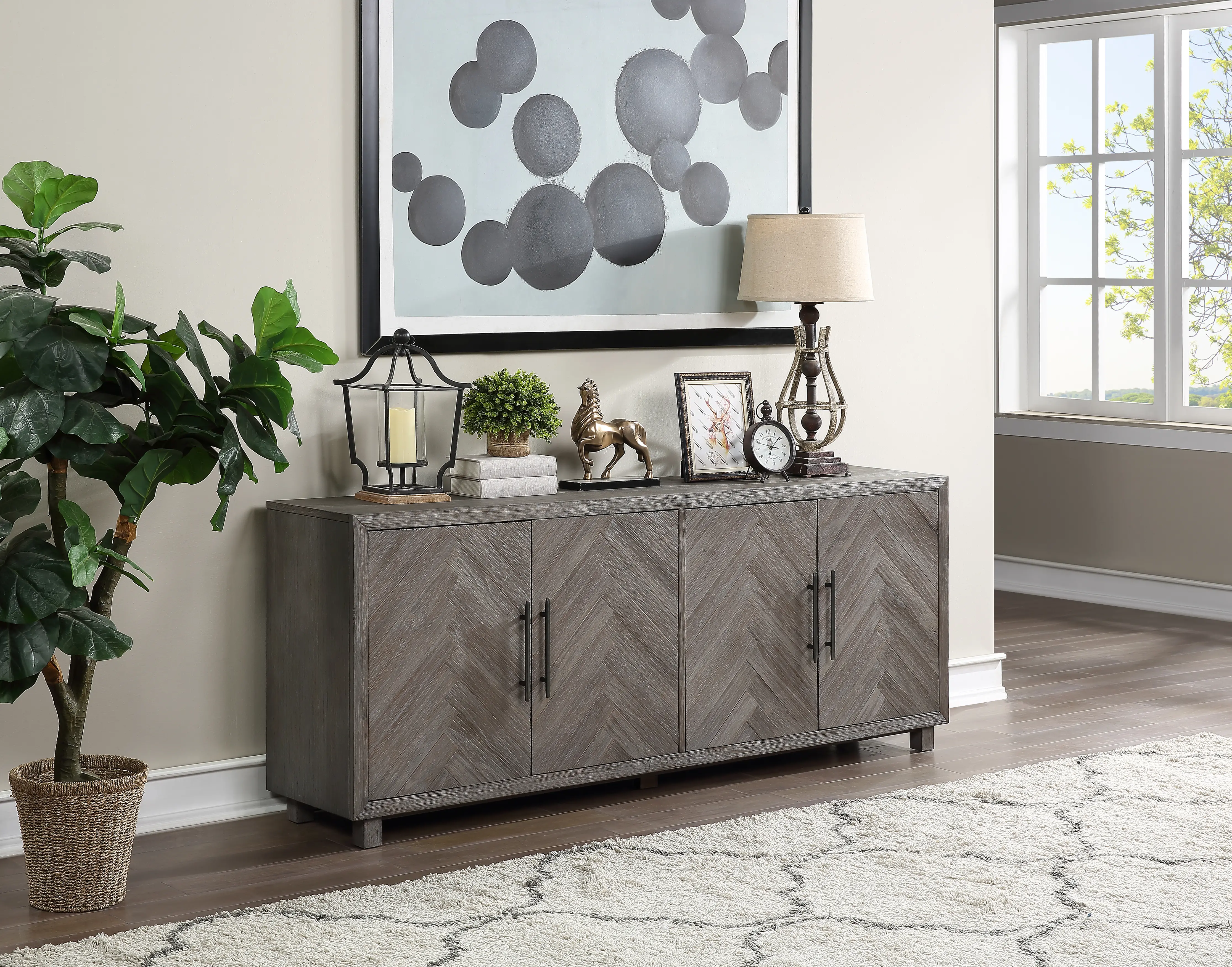 Palisades Gray 80 TV Stand-9