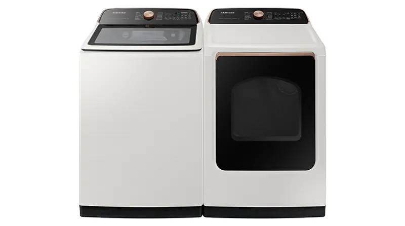 Samsung 7500 Electric Washer and Dryer Set - Ivory