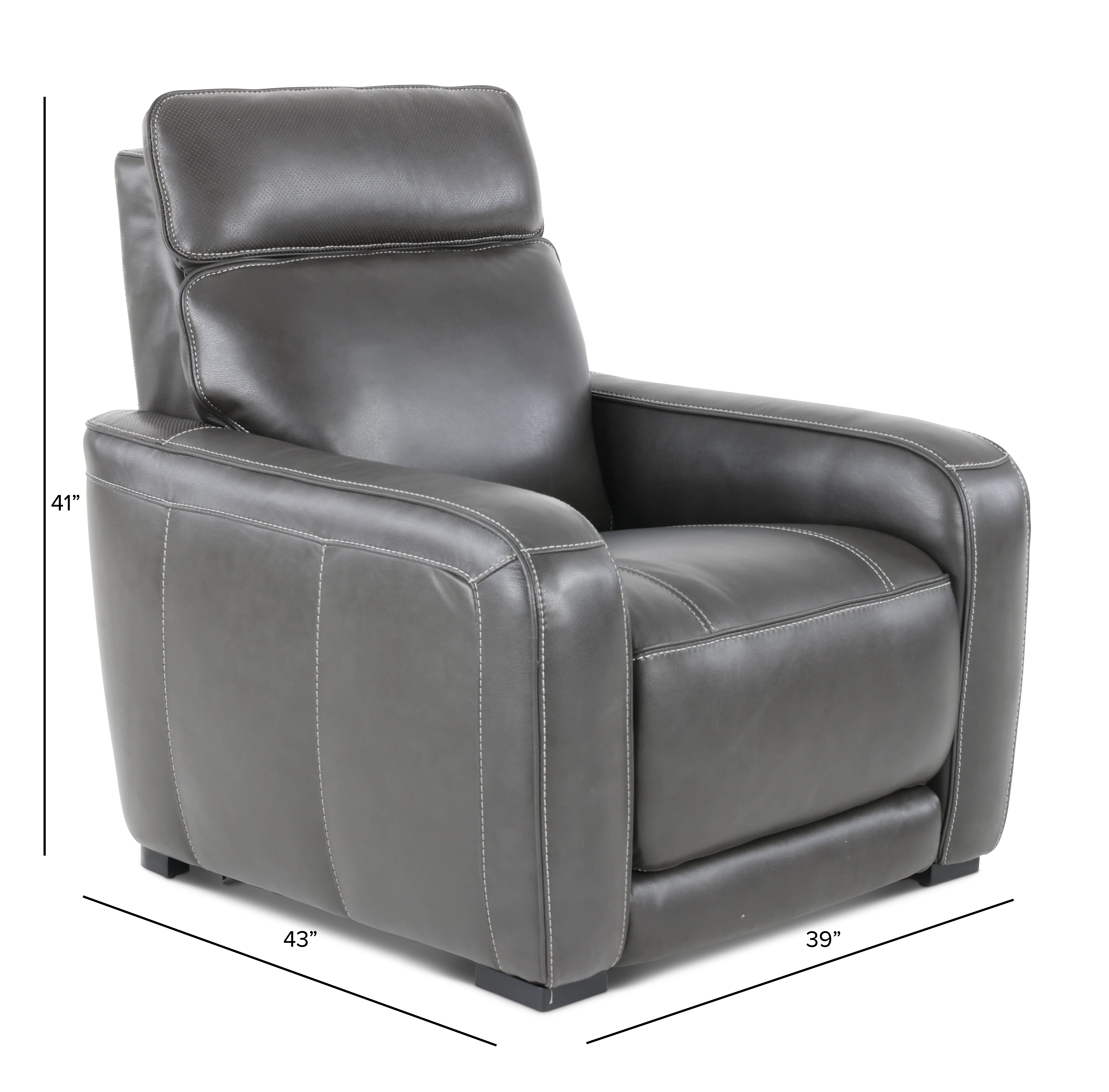 Zeppelin Gray Power Recliner with Bluetooth Audio System-3