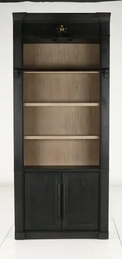 Willow Lane Black and Natural Bookcase-12